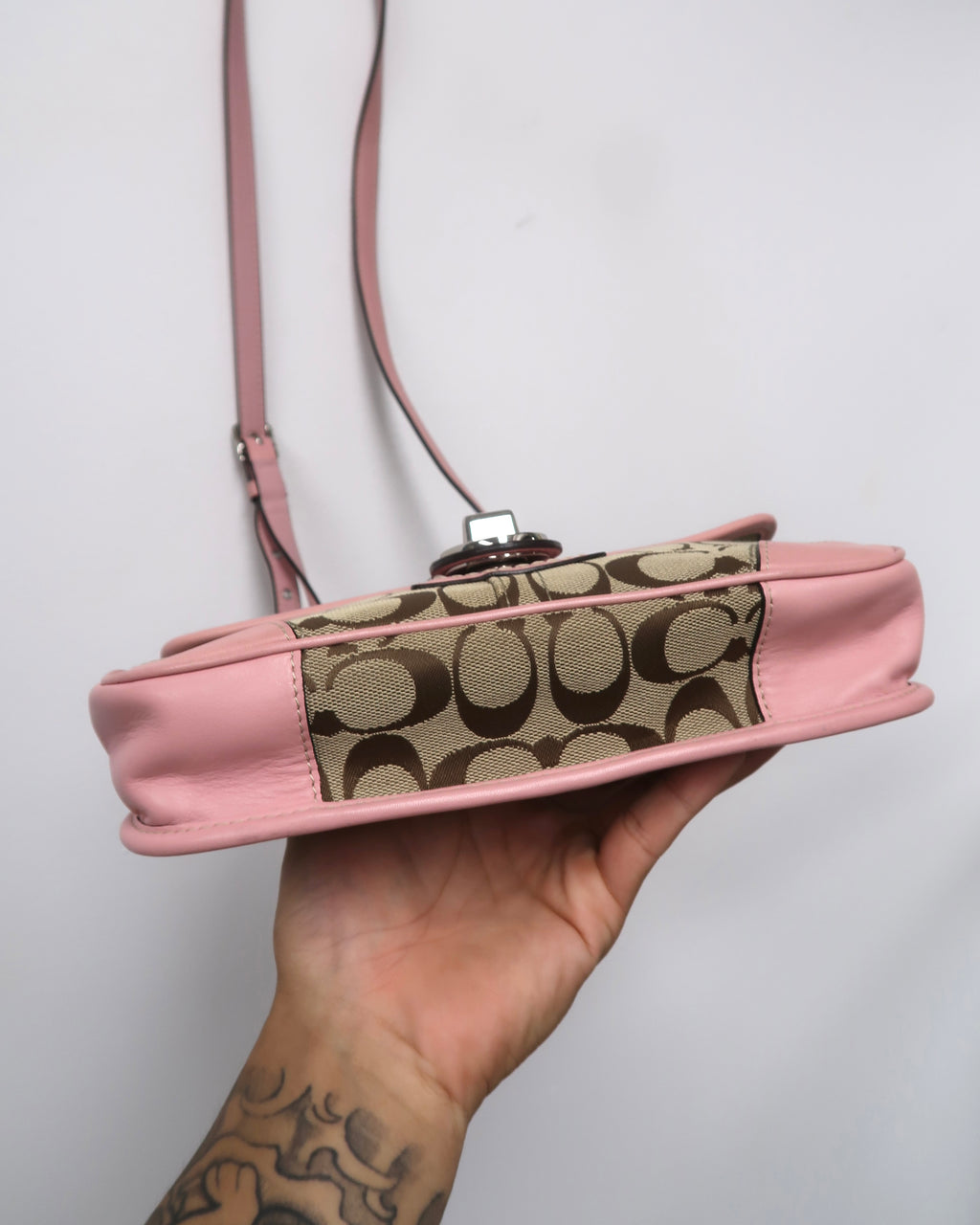 vintage Coach Signature canvas crossbody bag