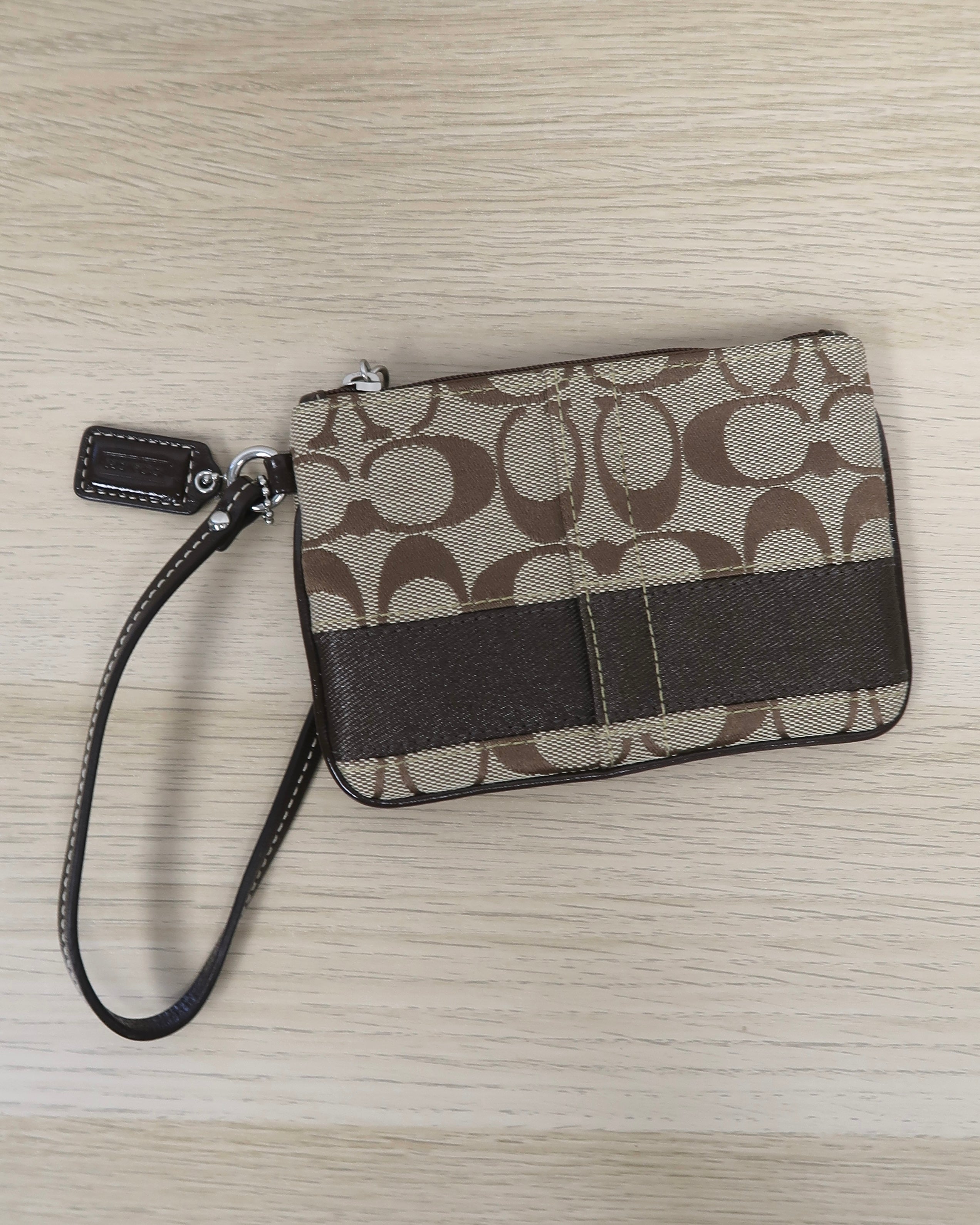 Coach signature canvas wristlet