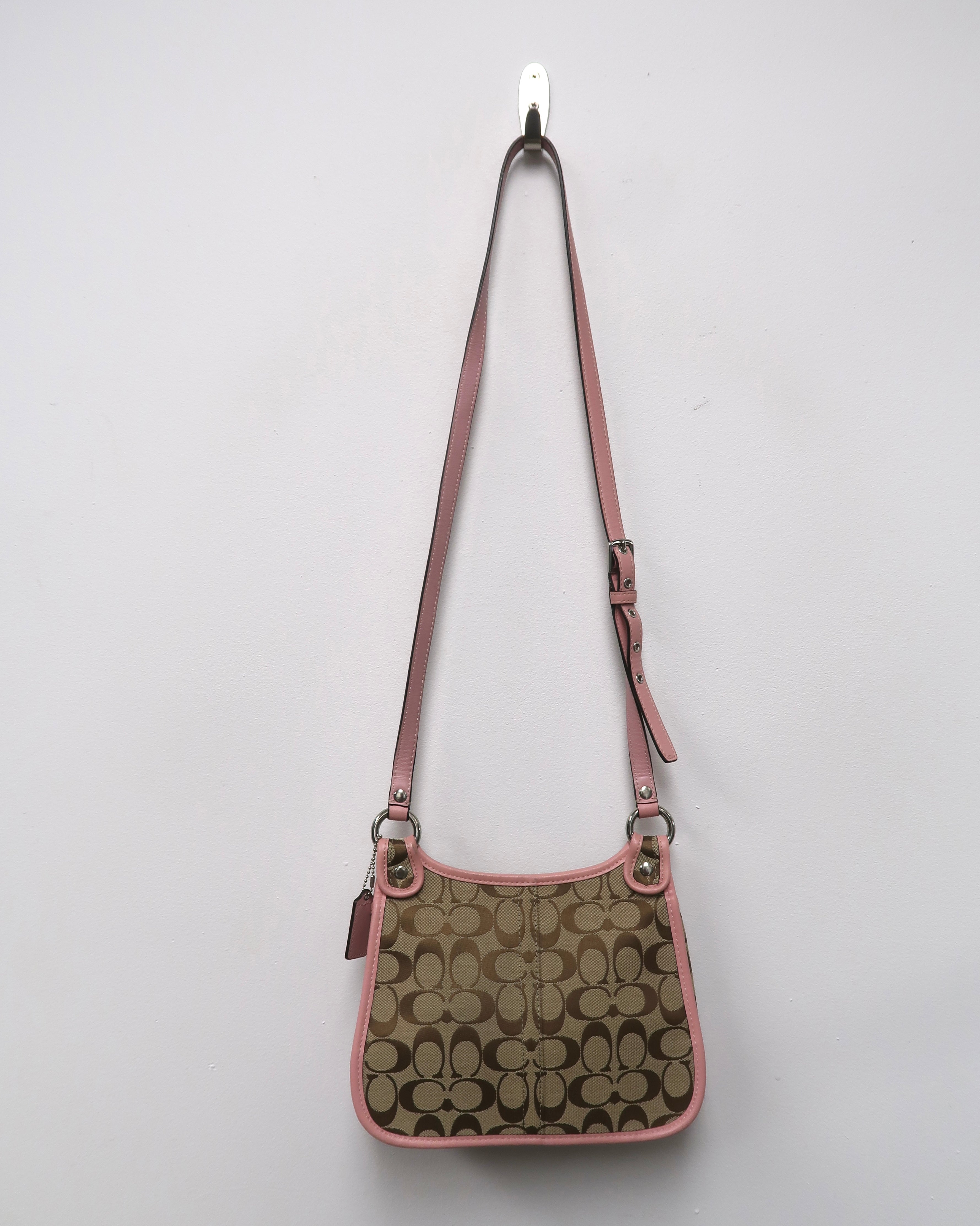 vintage Coach Signature canvas crossbody bag