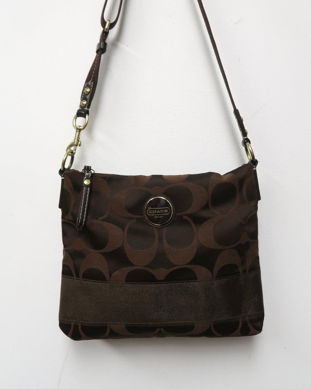Coach Signature Stripe / Sateen Crossbody