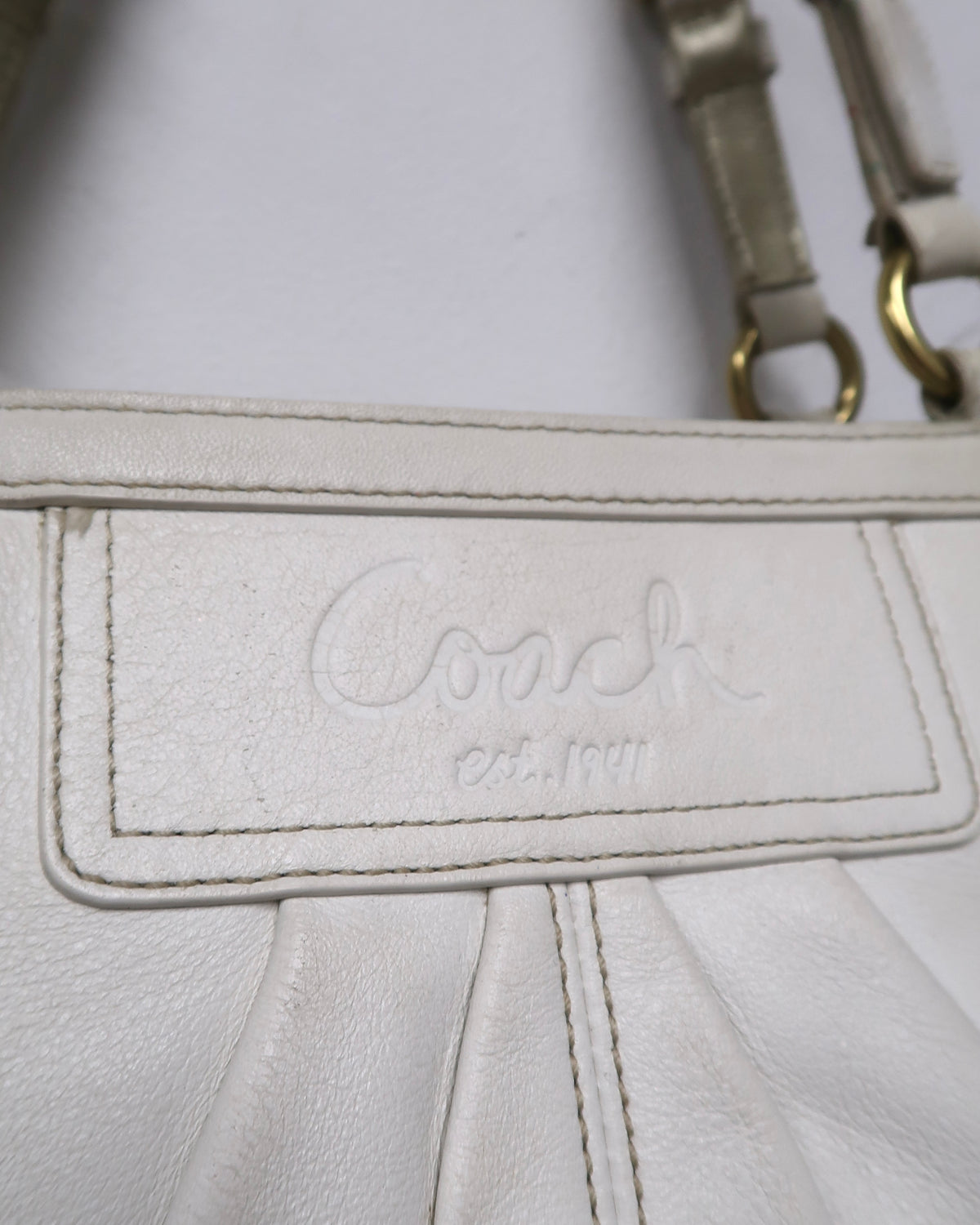 Coach Gallery East-West Pleated Leather Shoulder Bag