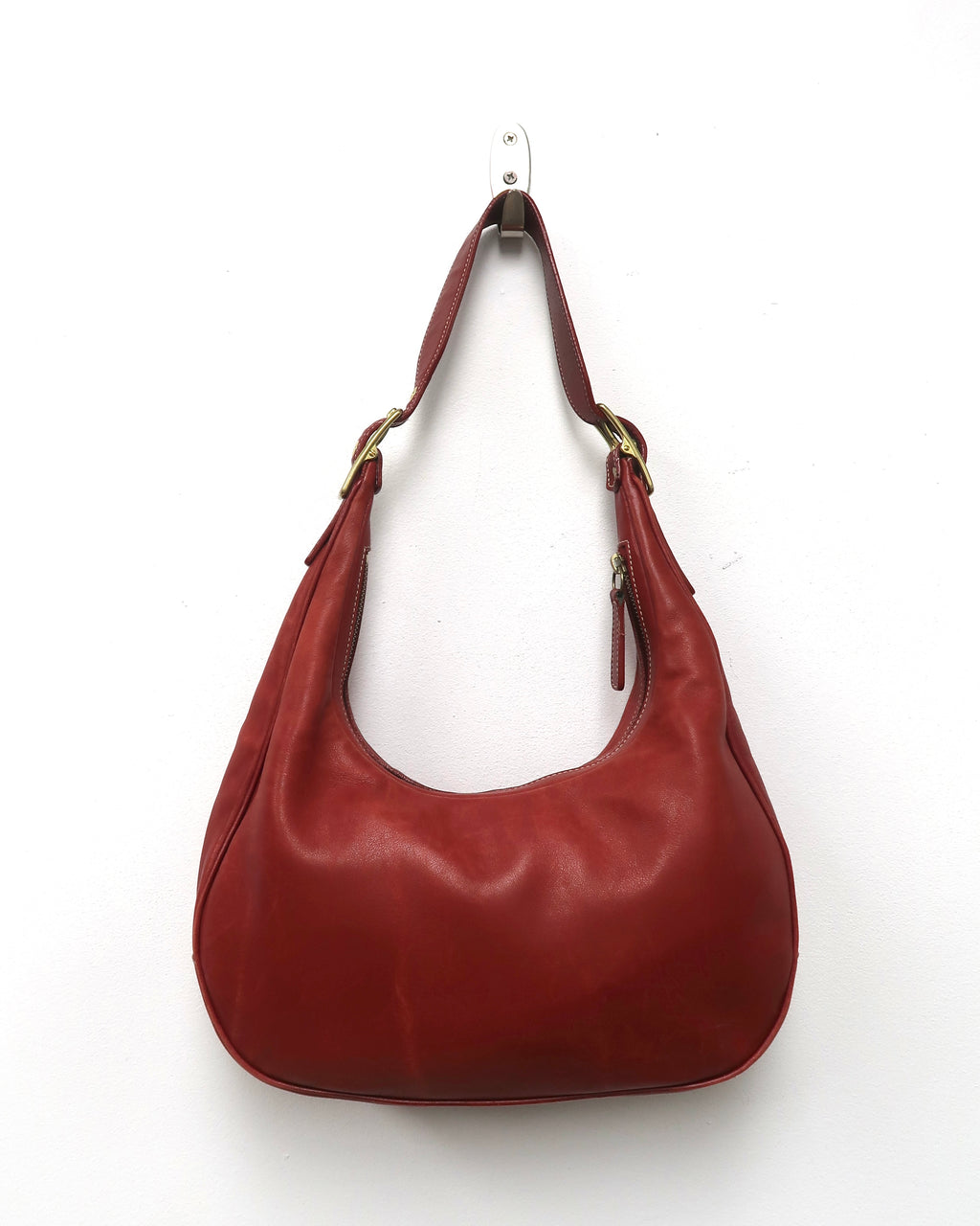 vintage red leather Coach Legacy Zoe hobo bag
