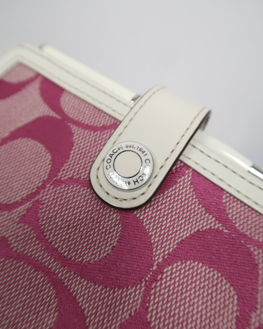 Coach Y2K Pink Signature C Jacquard and White Leather Agenda / Planner Notebook