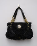 Vintage black Juicy Couture scrunched nylon ruffle shoulder bag