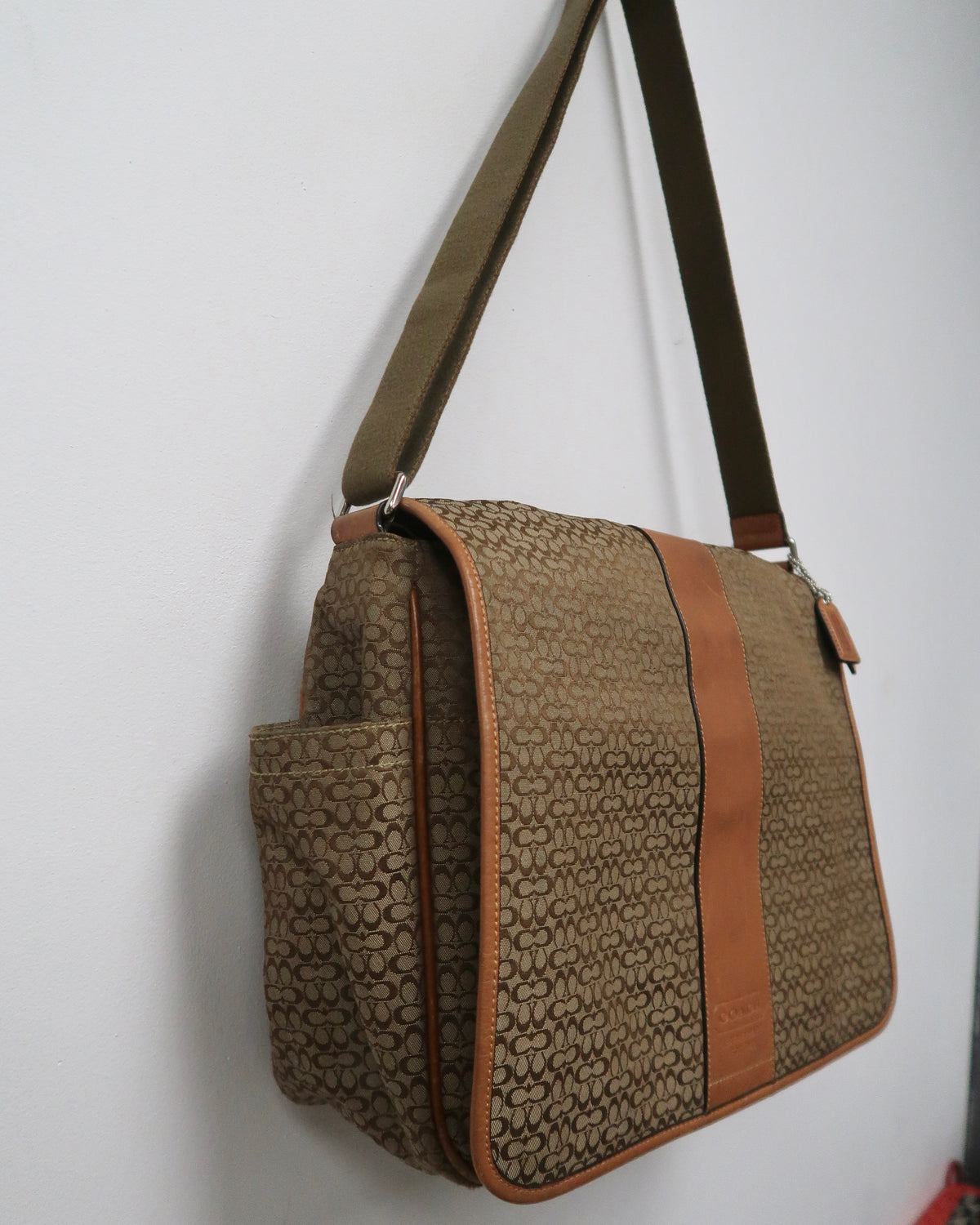 vintage Coach Signature Hudson Commuter Messenger Bag