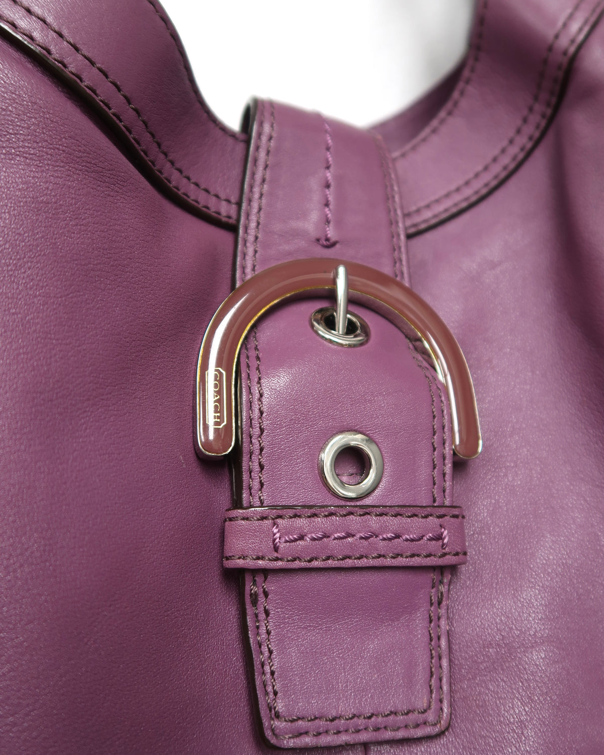 Coach Soho Purple Triple Compartment Leather Hobo Bag