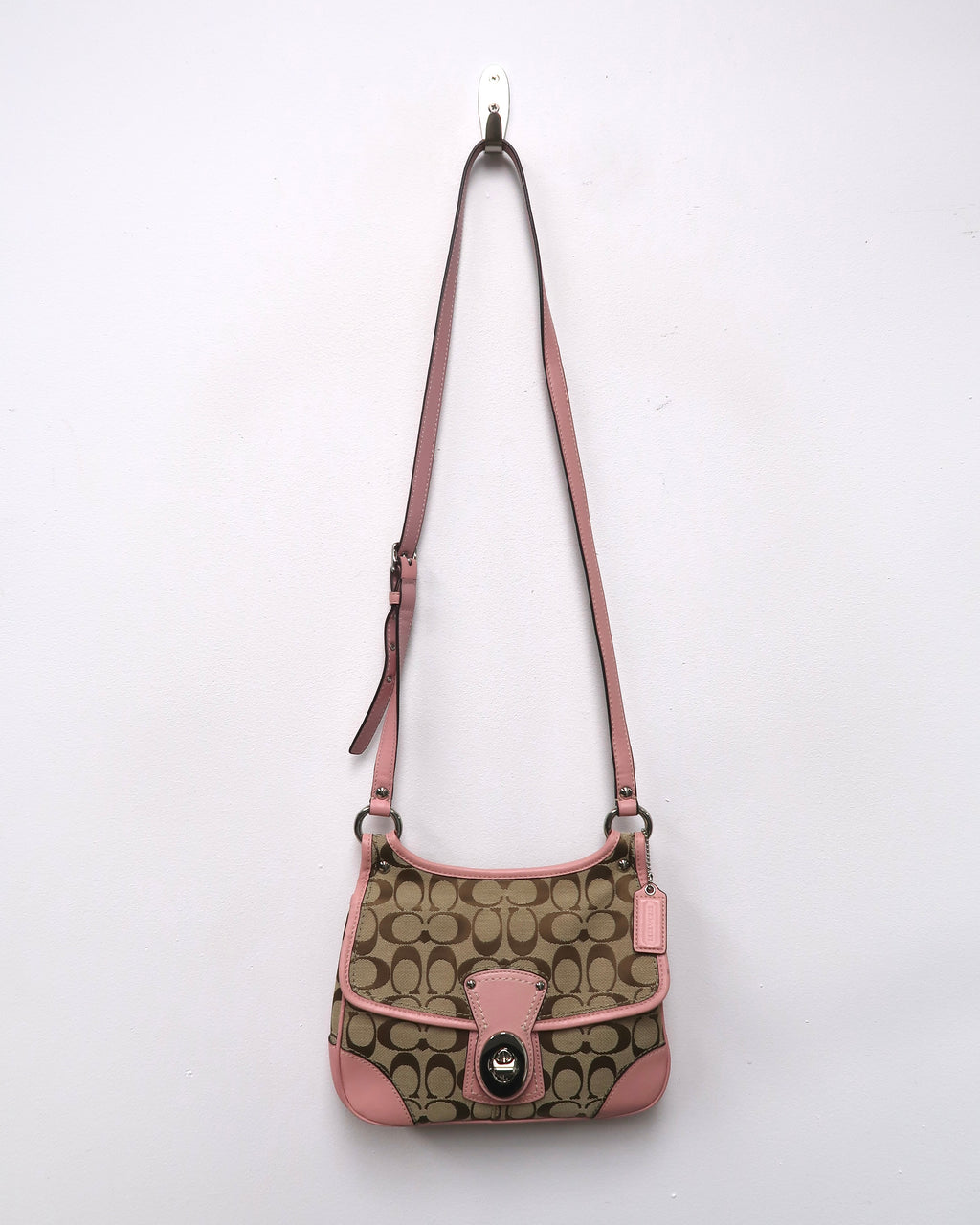 vintage Coach Signature canvas crossbody bag