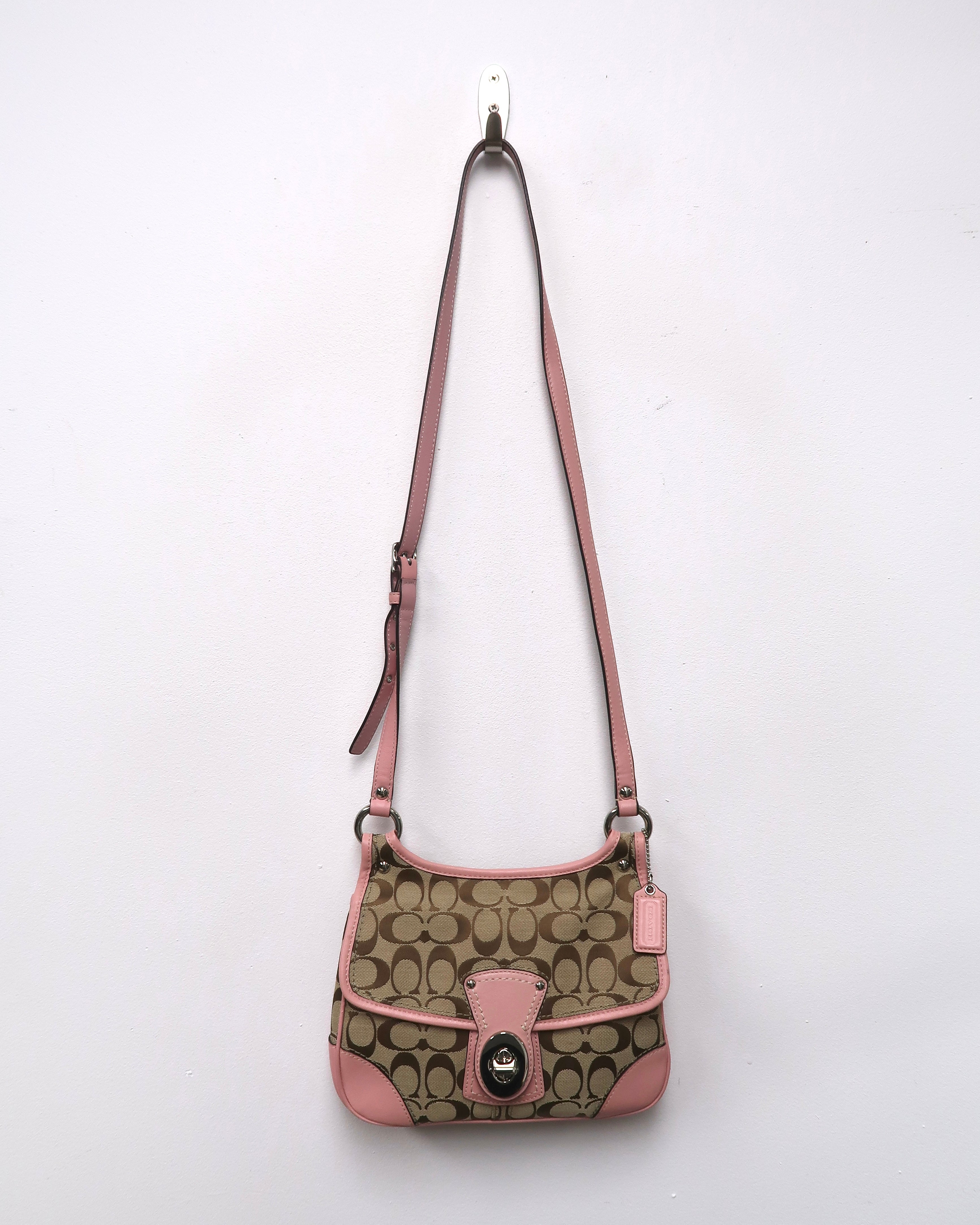 vintage Coach Signature canvas crossbody bag