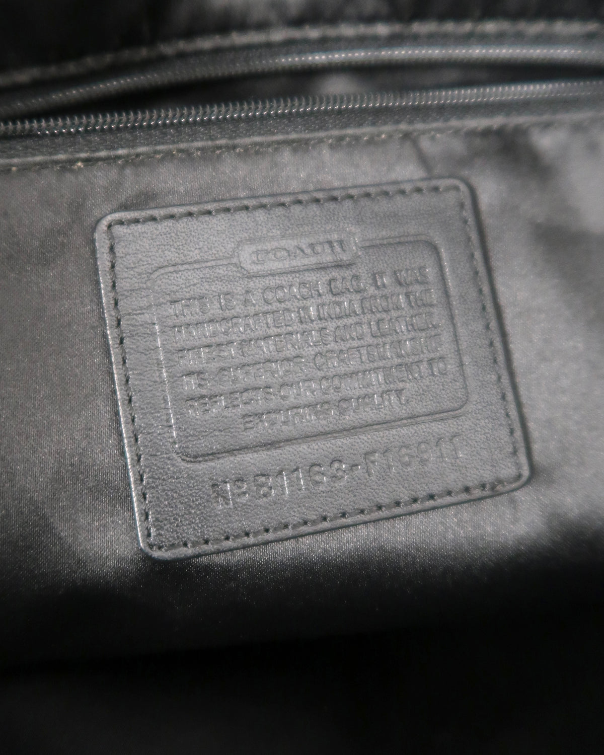 Coach black and grey signature monogram canvas tote bag