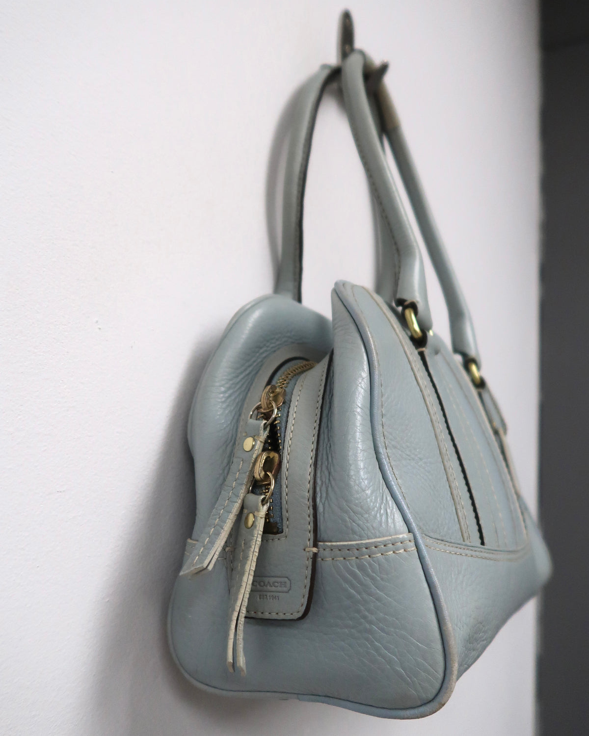 Coach Hamptons Pebbled Leather Satchel