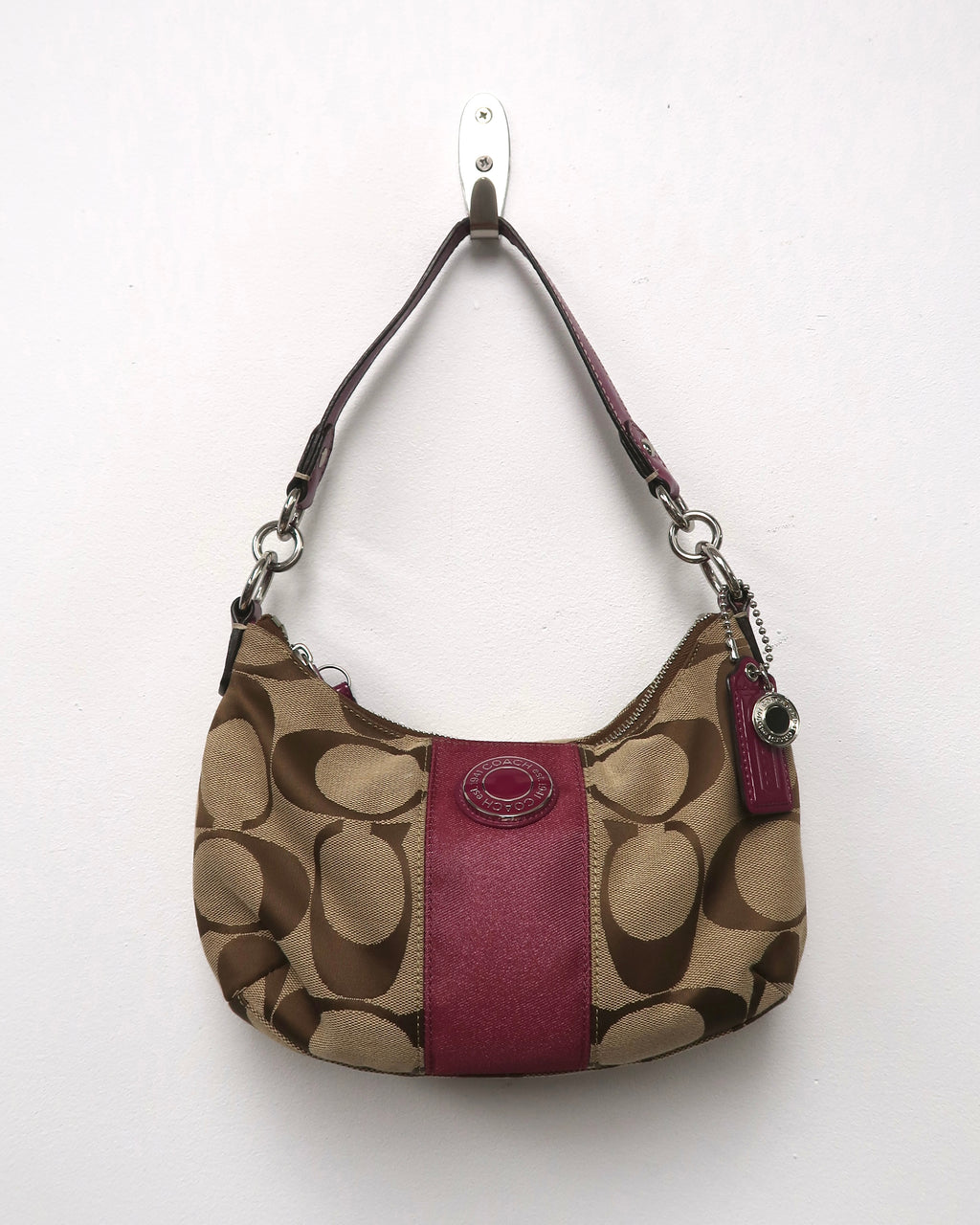 Coach Signature Stripe Demi Purse Bag