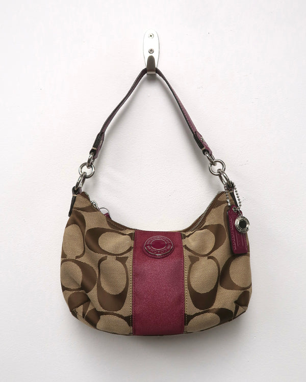 Coach Signature Stripe Demi Purse Bag