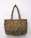 Vintage Y2K Coach Signature C-print canvas and leather shoulder tote bag