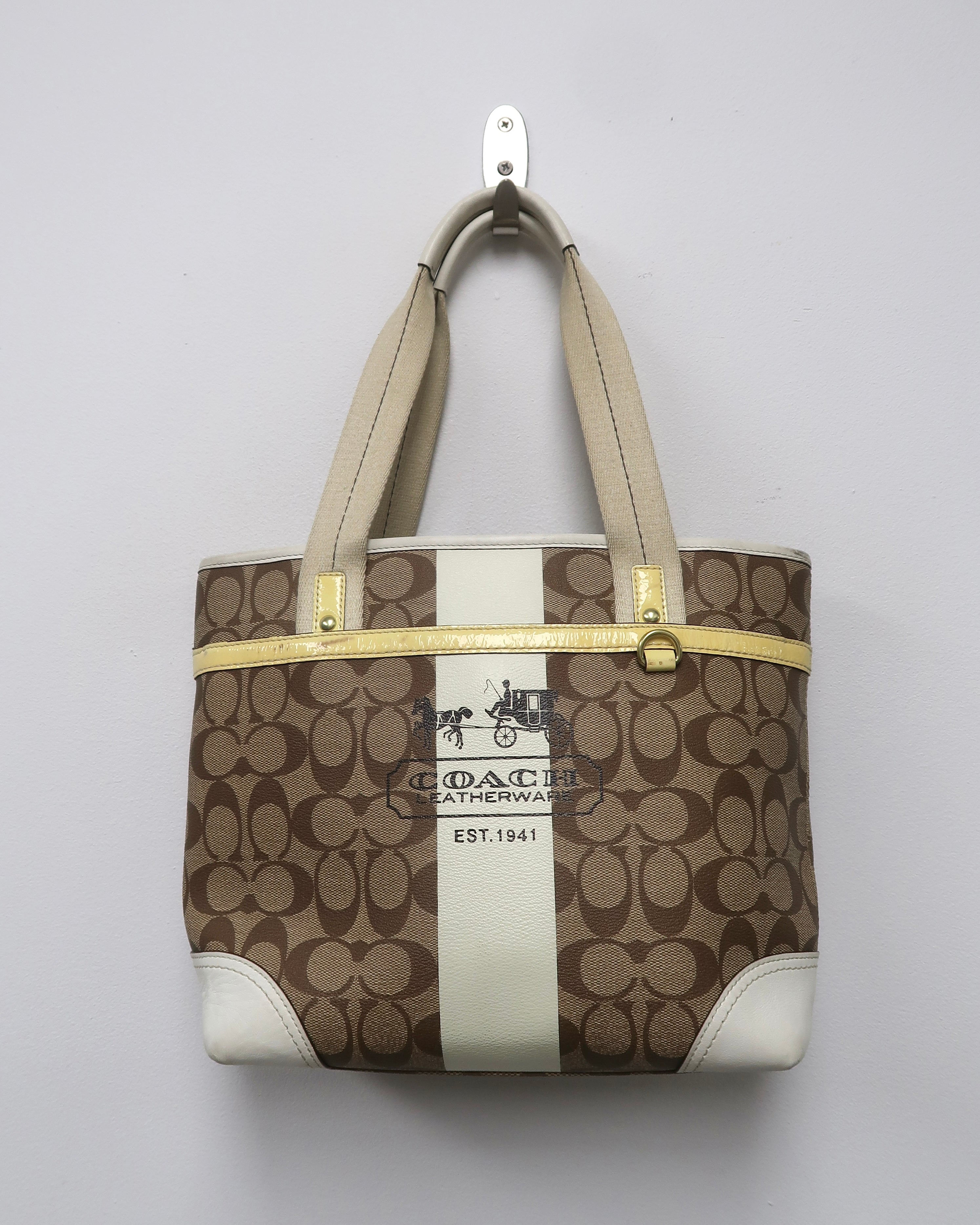 Coach Heritage Stripe Signature Tote