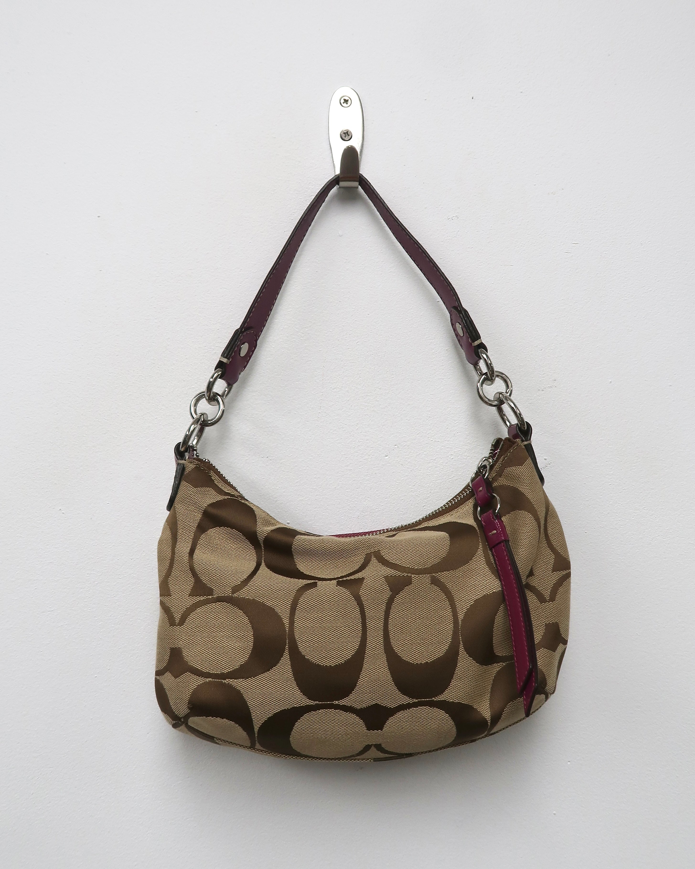Coach Signature Stripe Demi Purse Bag