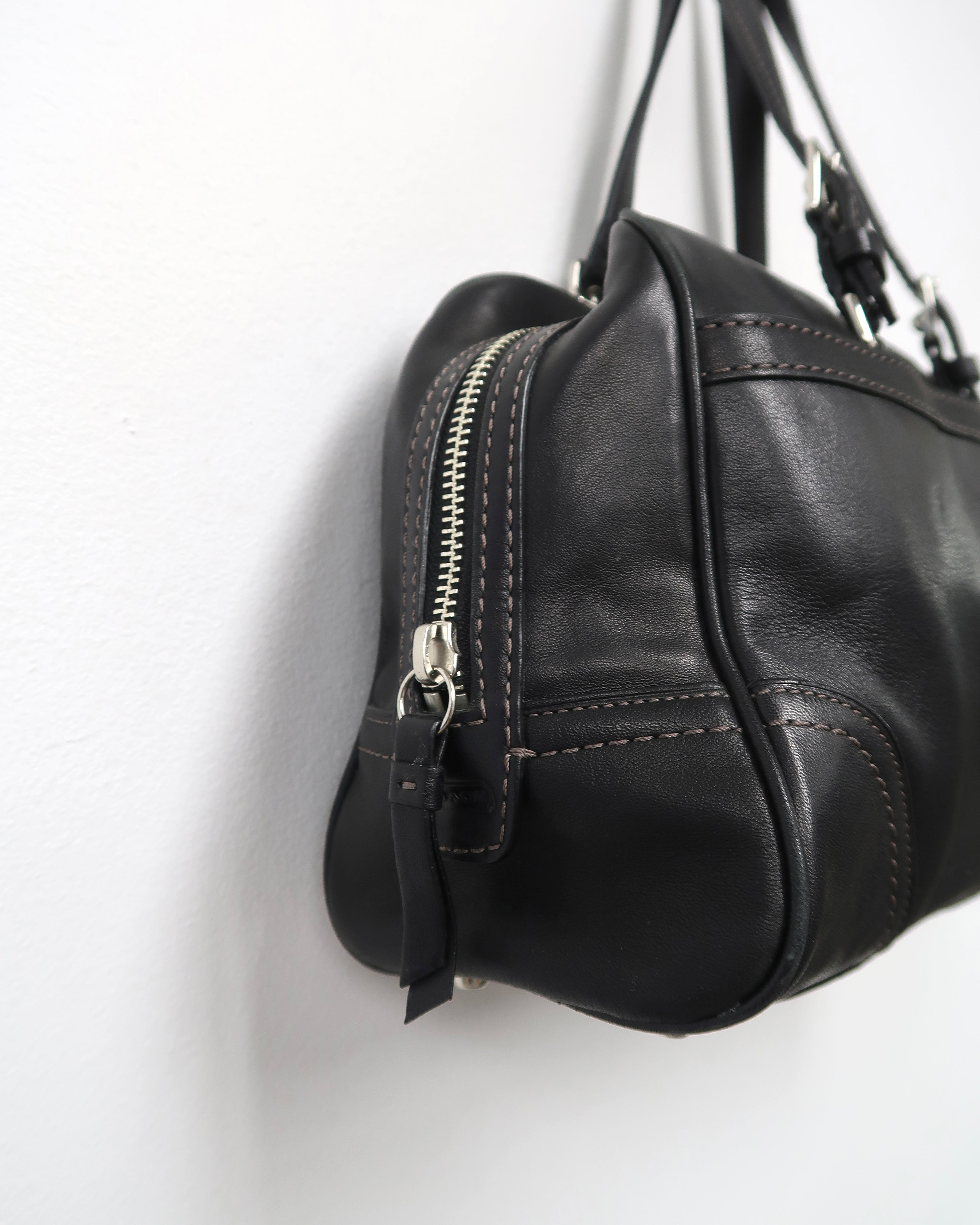 Black Coach Hamptons satchel bag