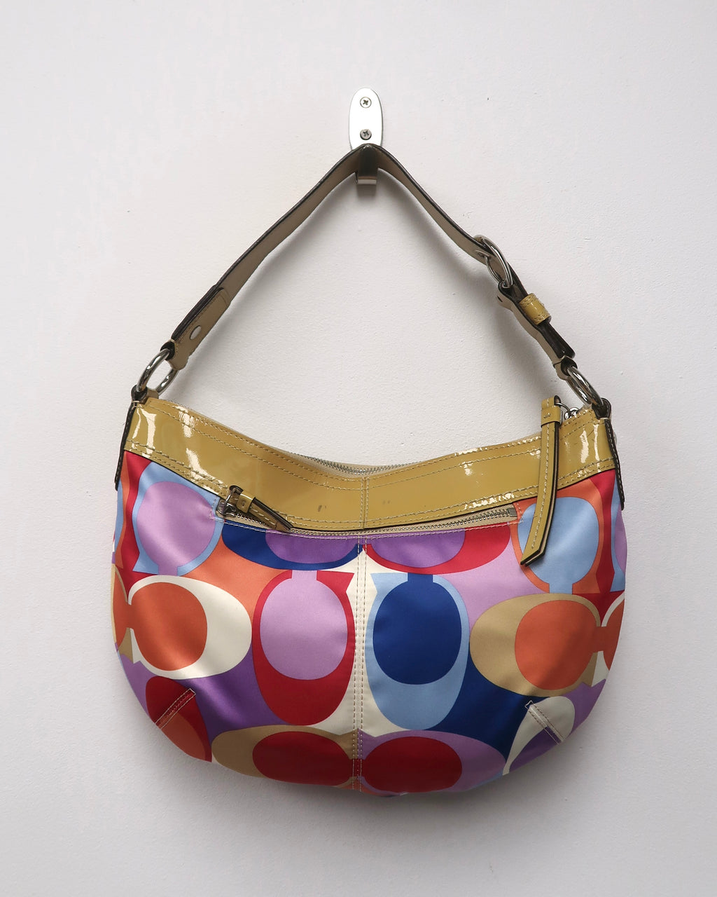 Coach Soho Pleated Scarf Print Sateen Hobo Bag