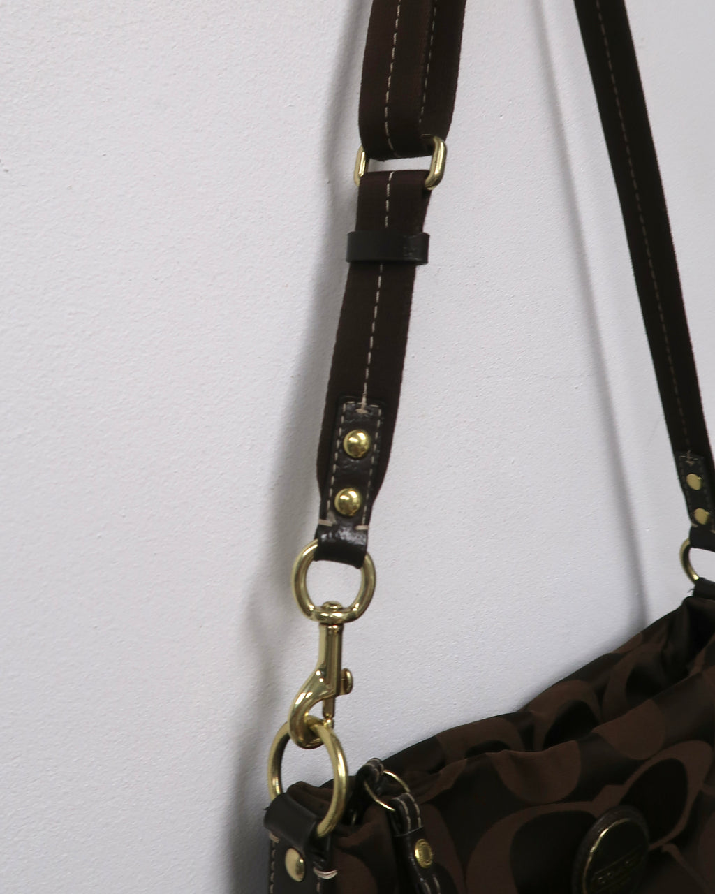 Coach Signature Stripe / Sateen Crossbody