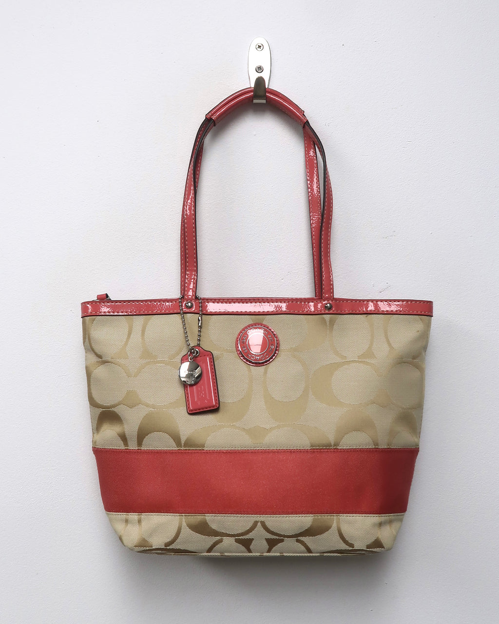Vintage Coach Signature Stripe tote bag