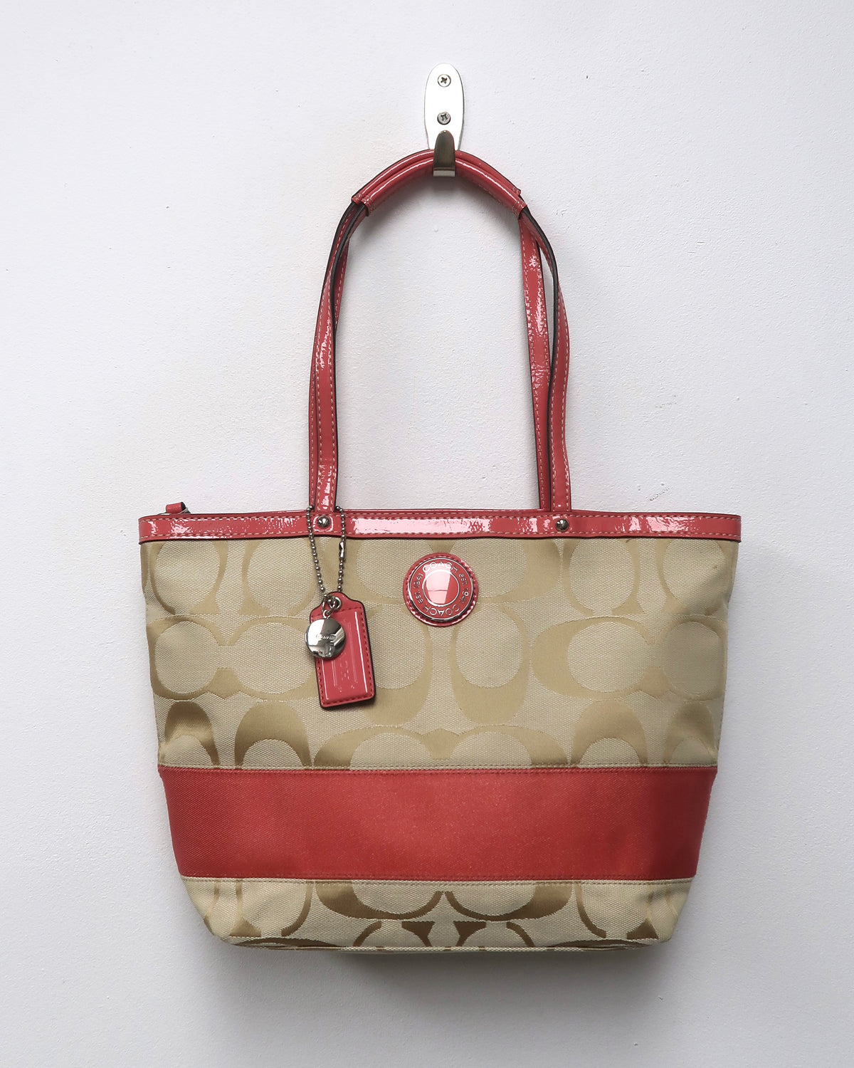 Vintage Coach Signature Stripe tote bag