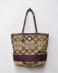 Coach Signature C Jacquard & Berry Stripe Tote