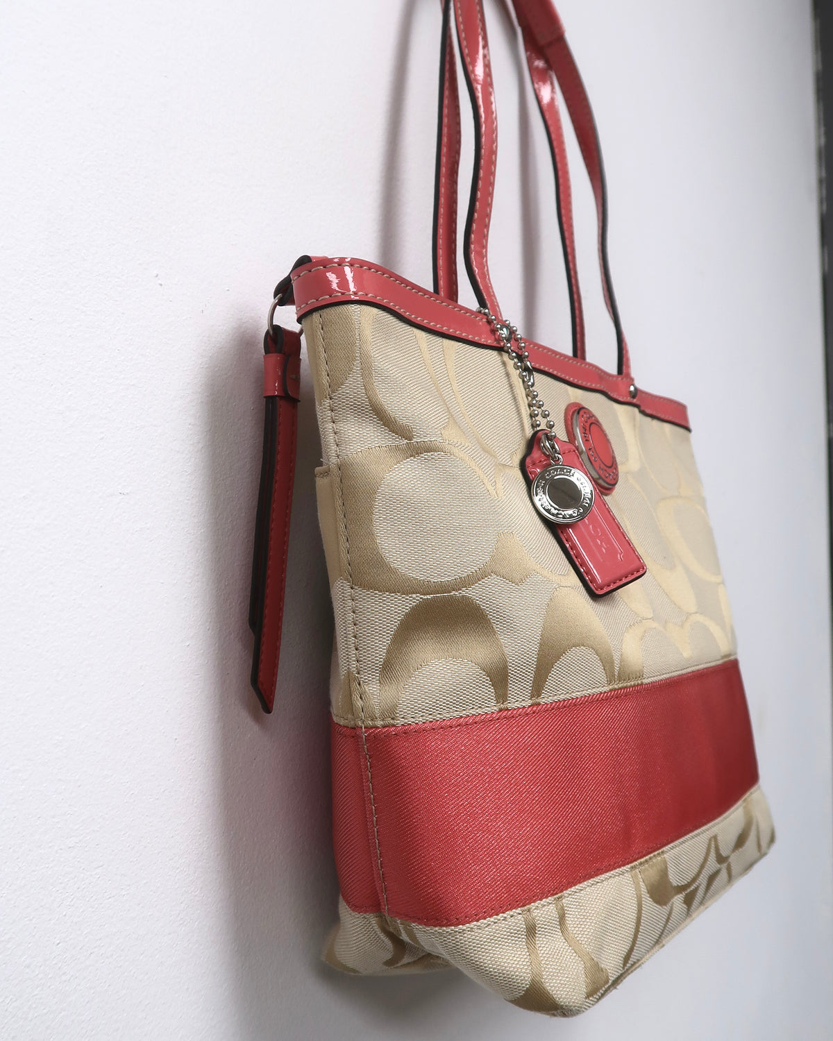 Vintage Coach Signature Stripe tote bag