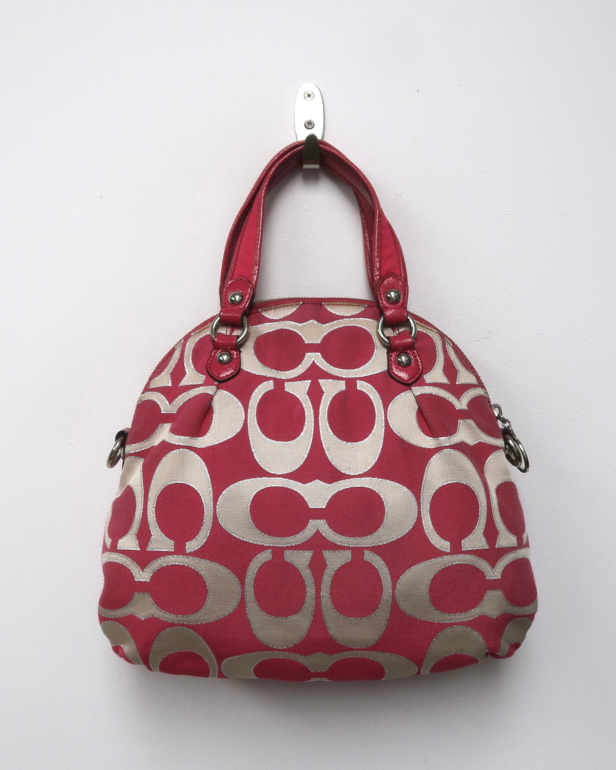Coach Poppy Signature Lurex C Outline Satchel