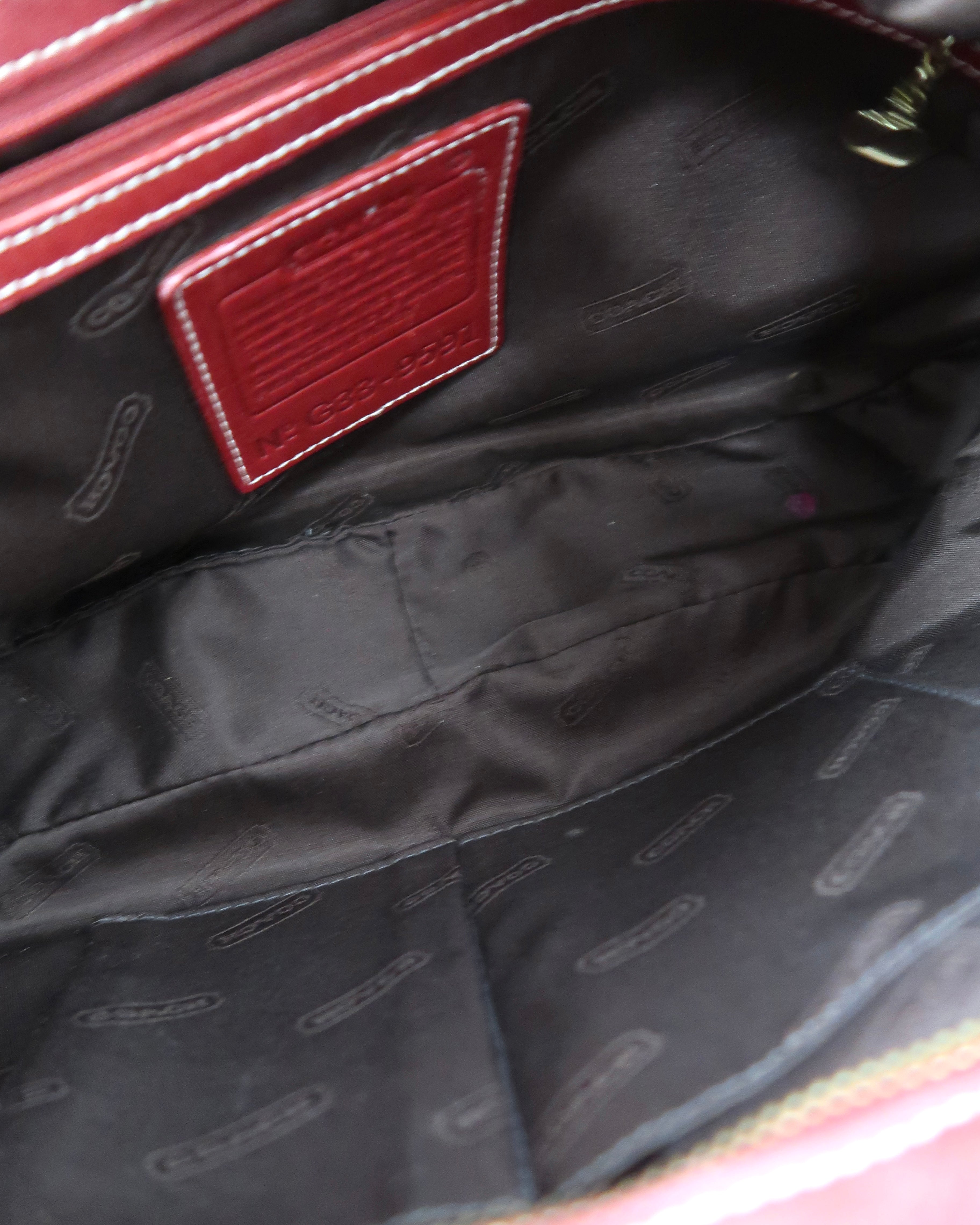 vintage red leather Coach Legacy Zoe hobo bag