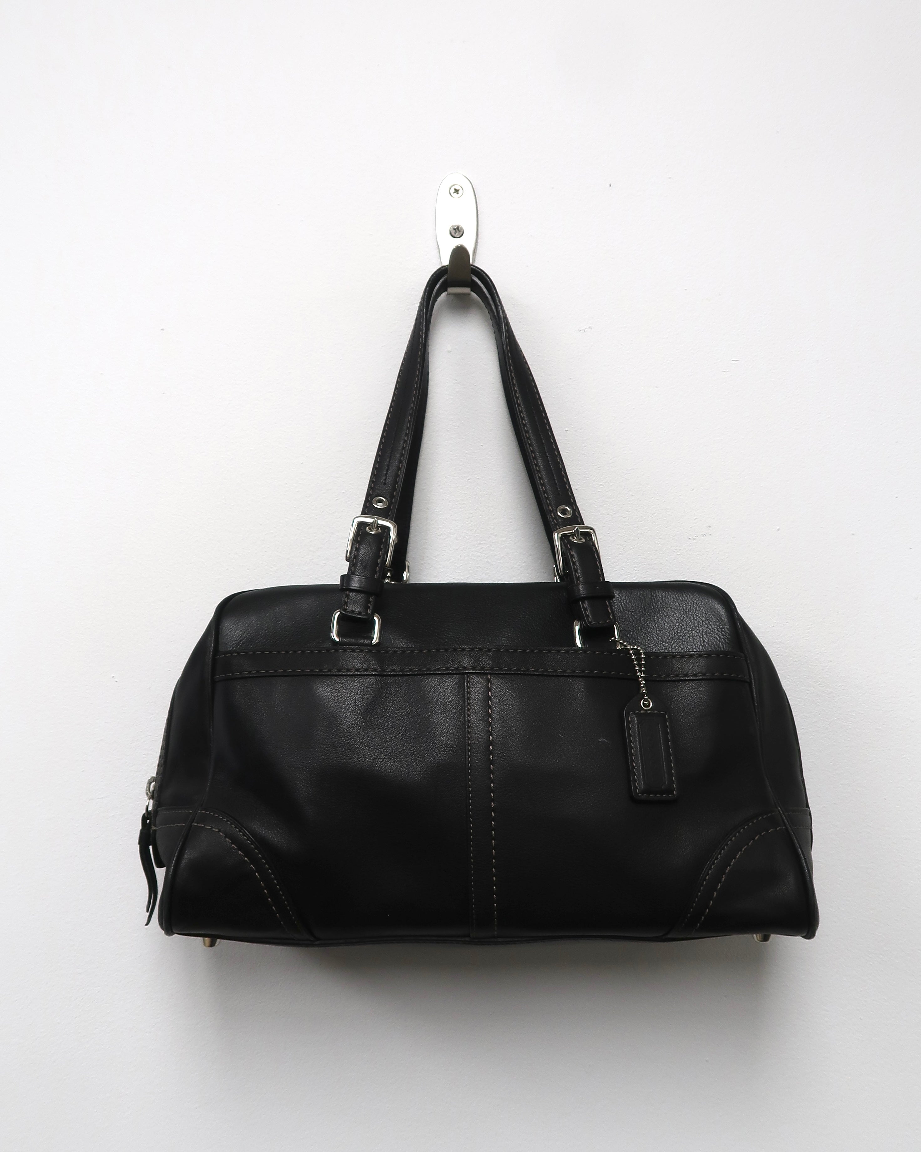 Black Coach Hamptons satchel bag