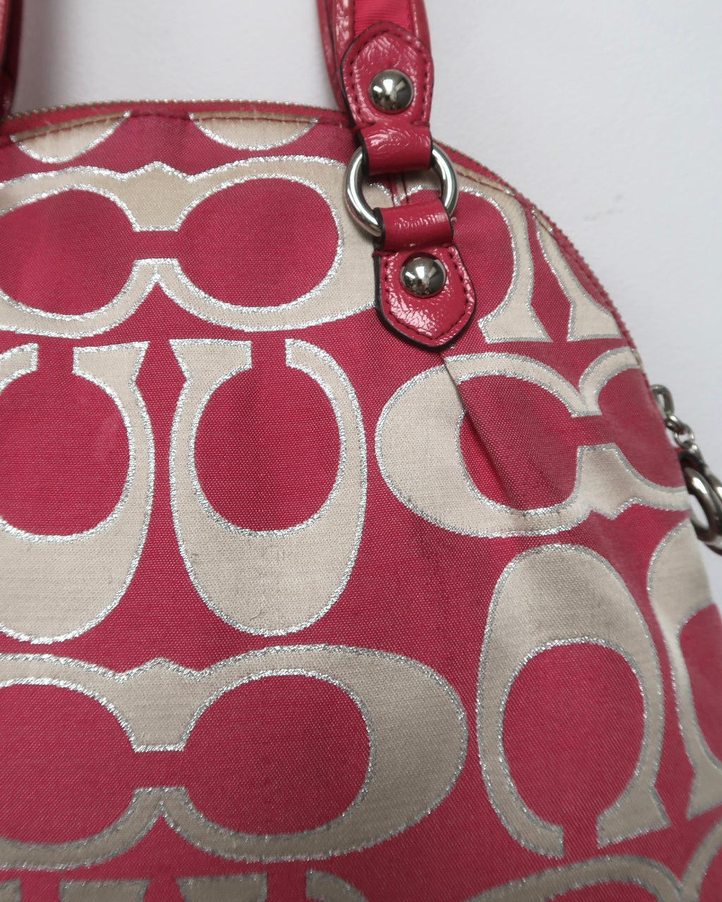 Coach Poppy Signature Lurex C Outline Satchel