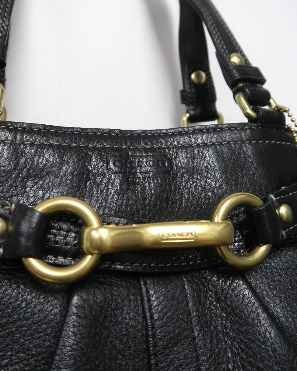 Vintage Coach Hamptons Pleated Leather Tote