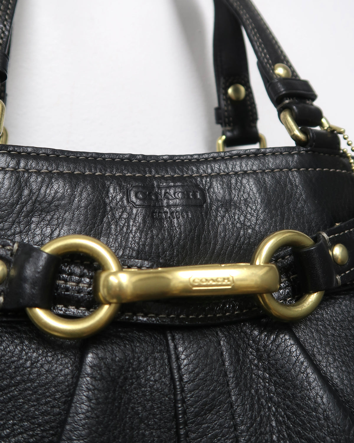 Vintage Coach Hamptons Pleated Leather Tote