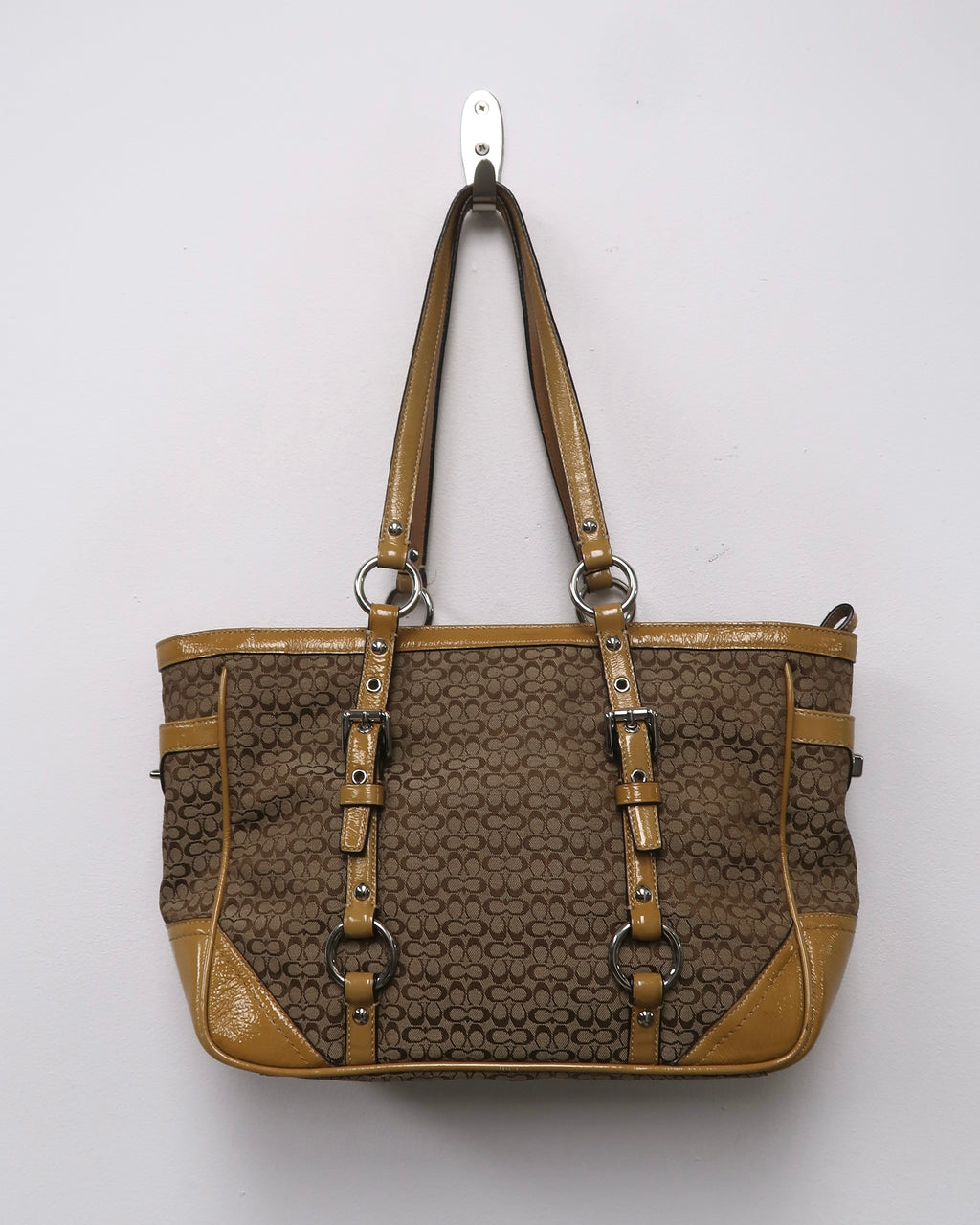 vintage Coach Gallery East/West Signature Jacquard Tote
