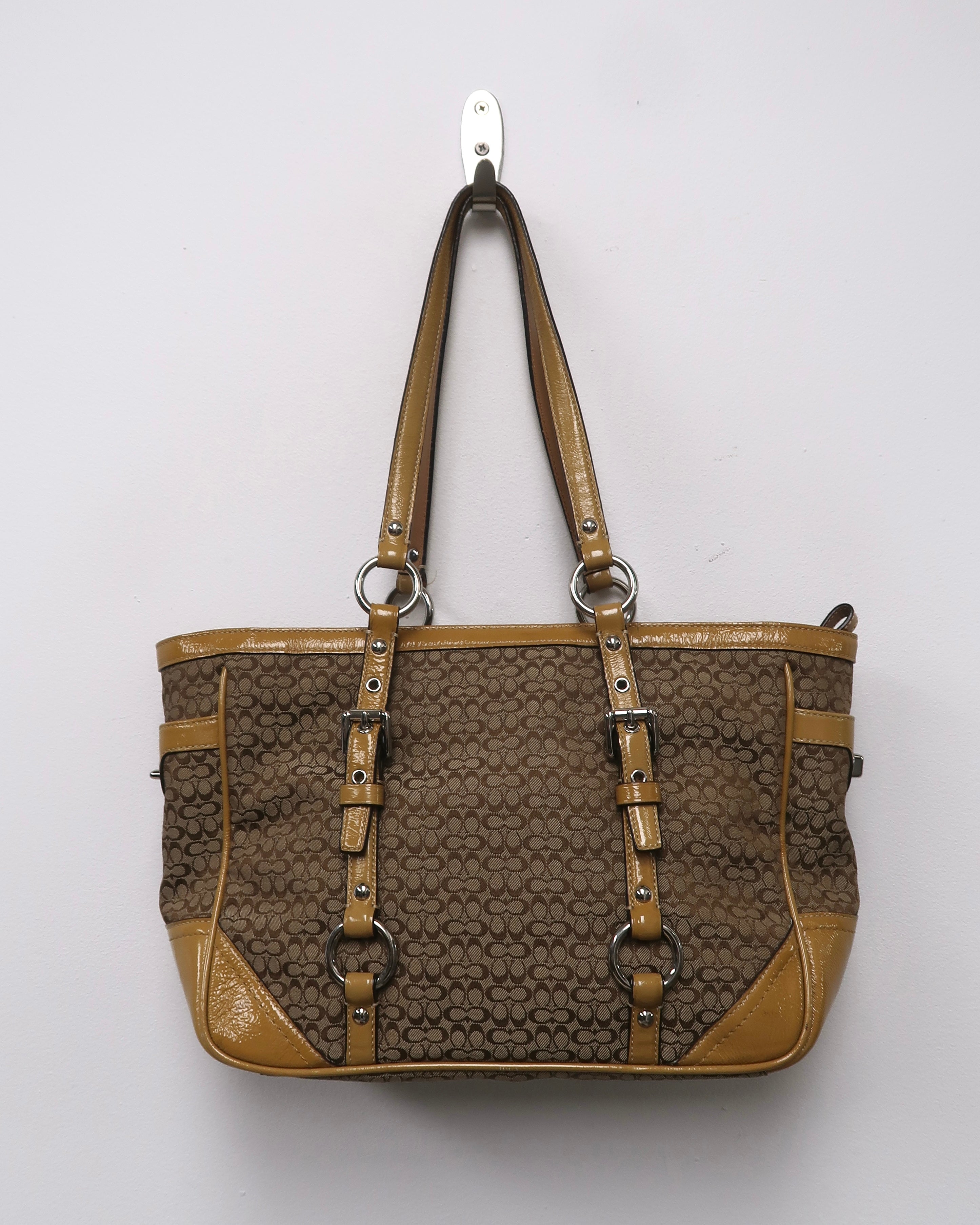 vintage Coach Gallery East/West Signature Jacquard Tote