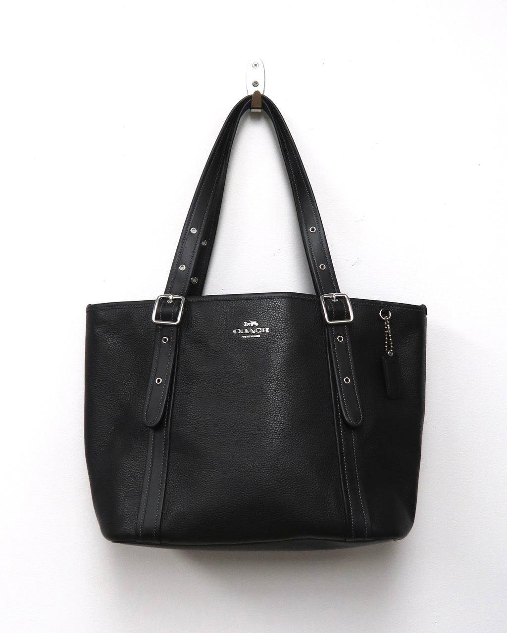 Black pebbled leather Coach Outlet Ashton Tote