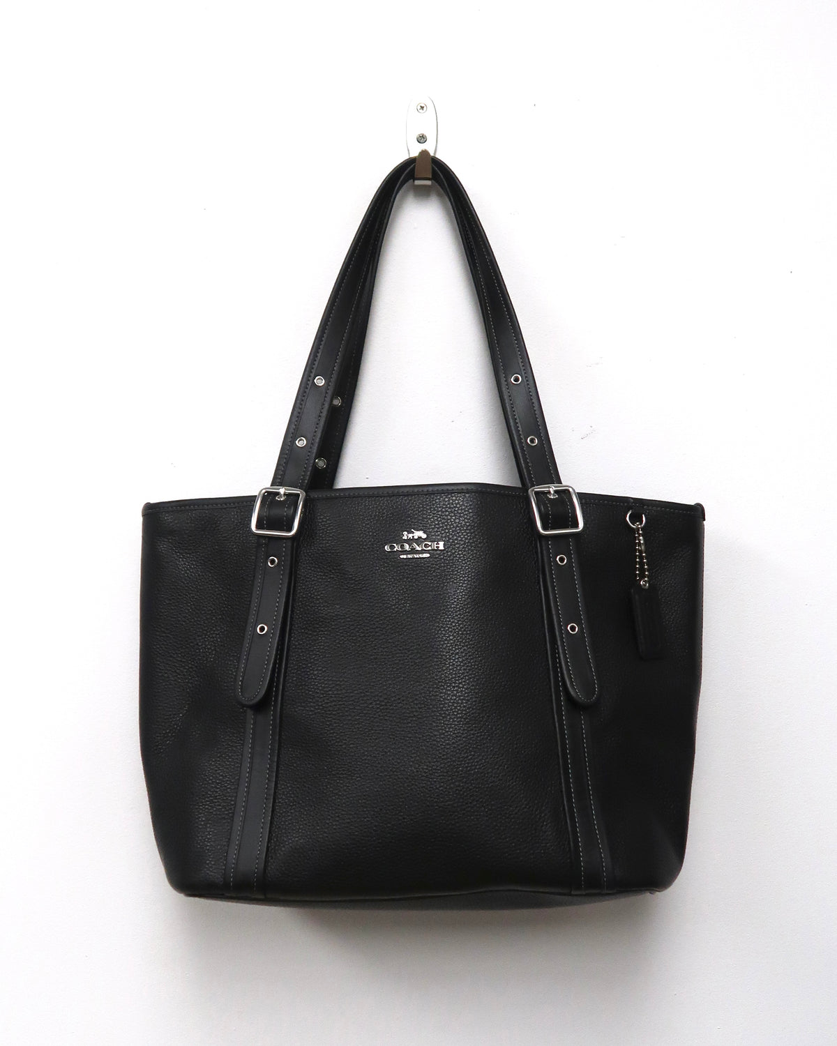 Black pebbled leather Coach Outlet Ashton Tote