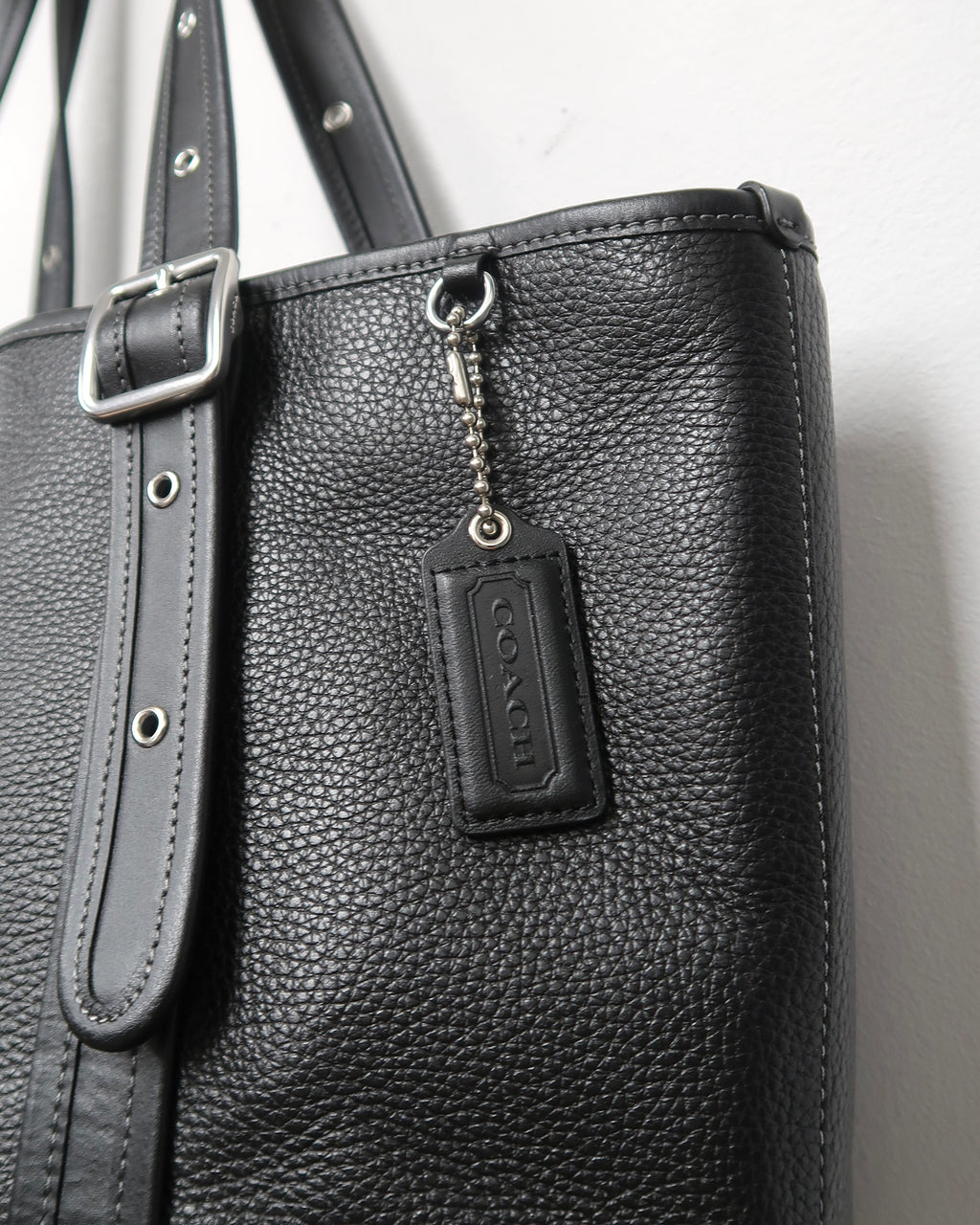 Black pebbled leather Coach Outlet Ashton Tote