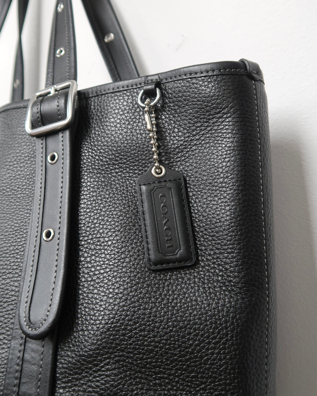 Black pebbled leather Coach Outlet Ashton Tote