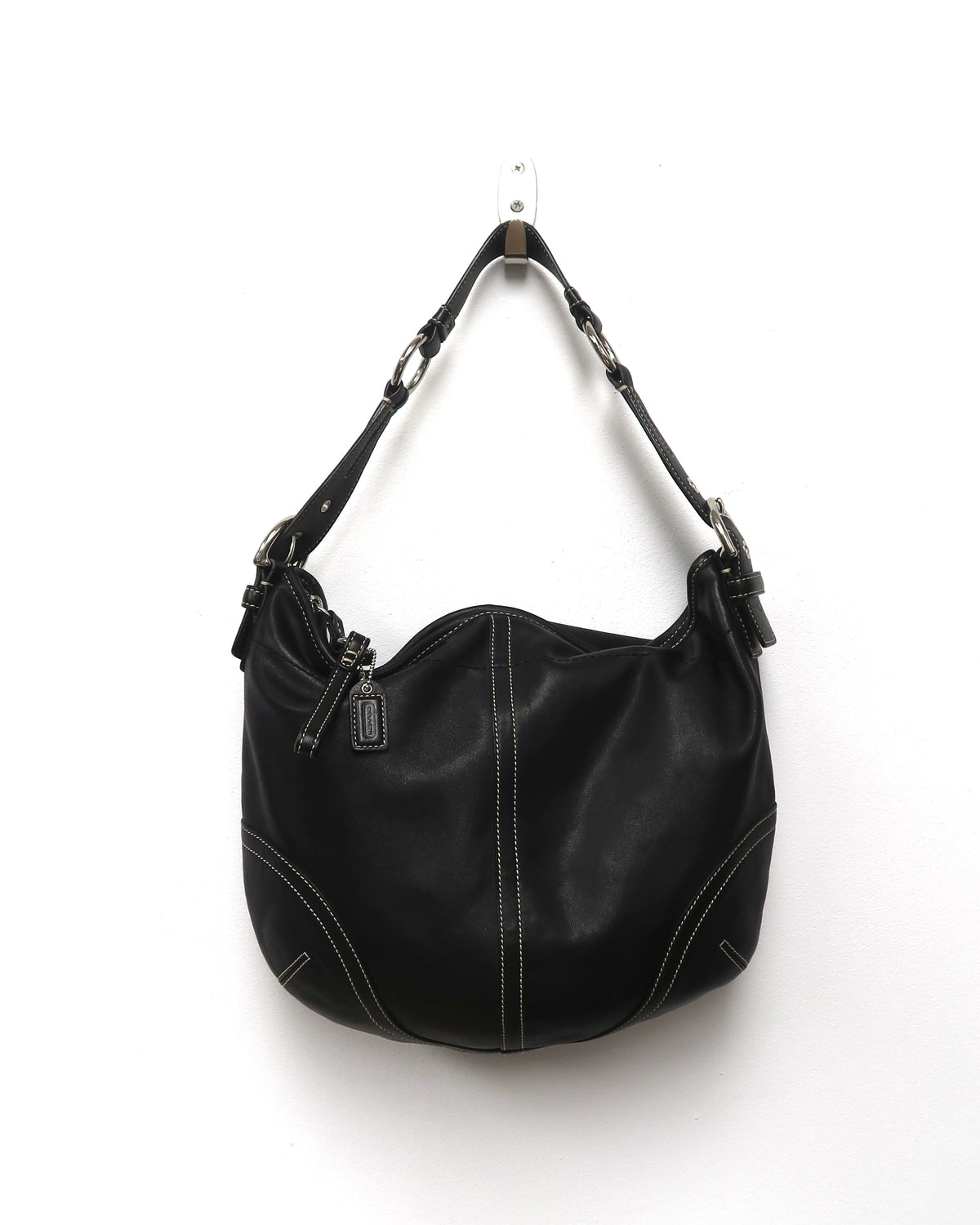 vintage Coach Soho Black Leather Hobo Bag