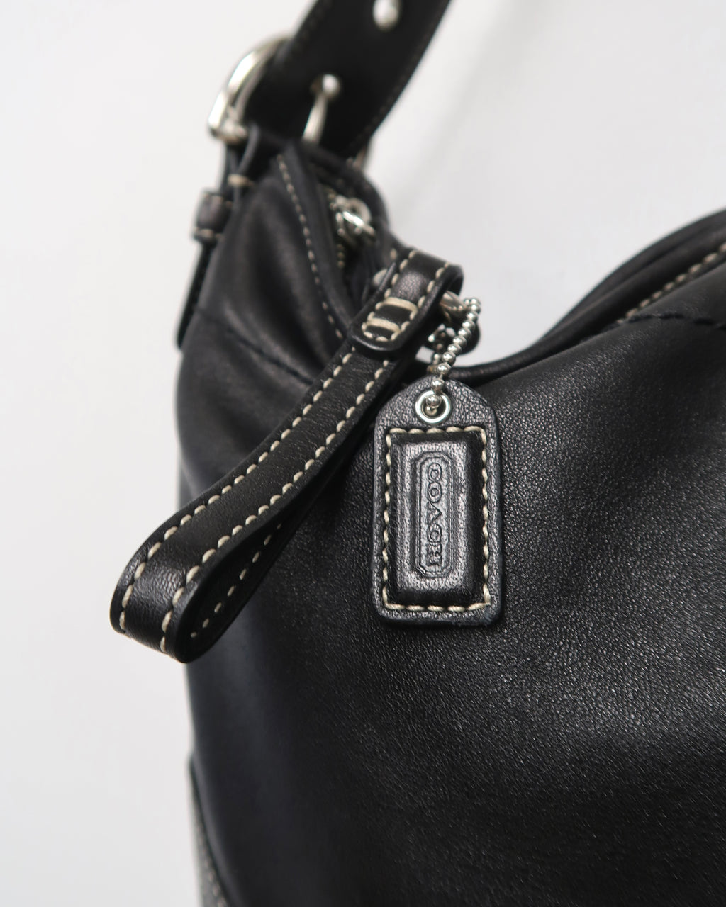 vintage Coach Soho Black Leather Hobo Bag