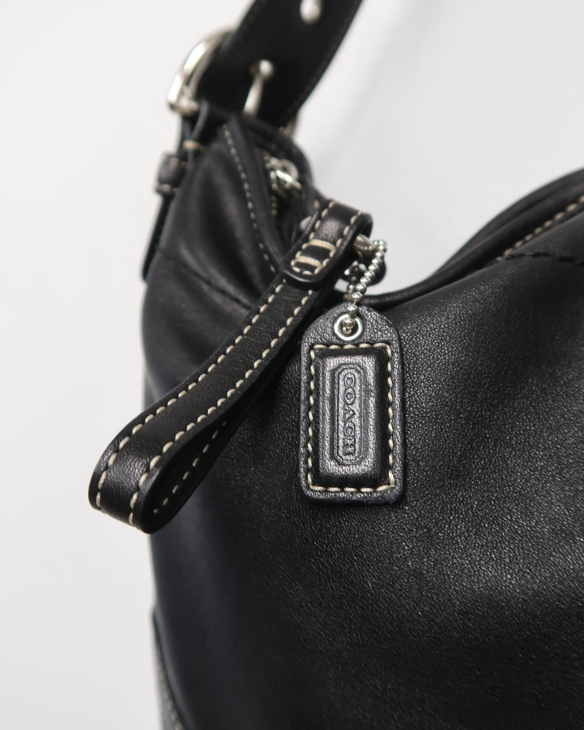 vintage Coach Soho Black Leather Hobo Bag