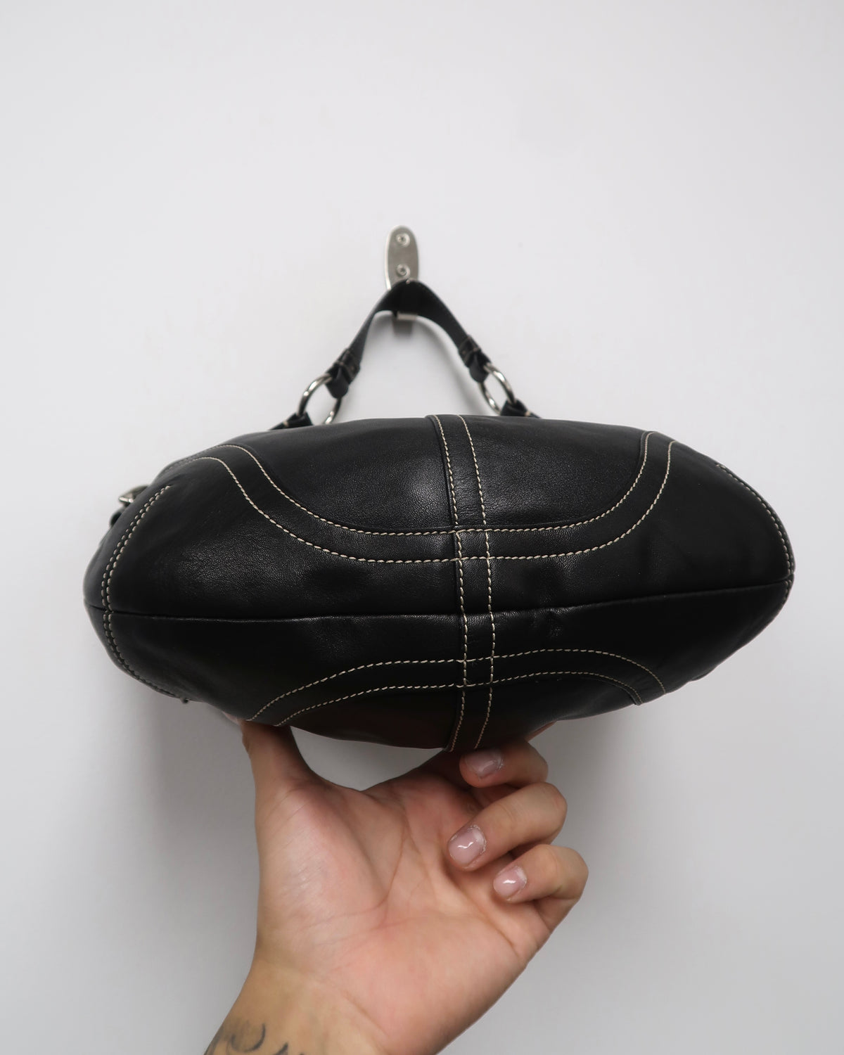 vintage Coach Soho Black Leather Hobo Bag