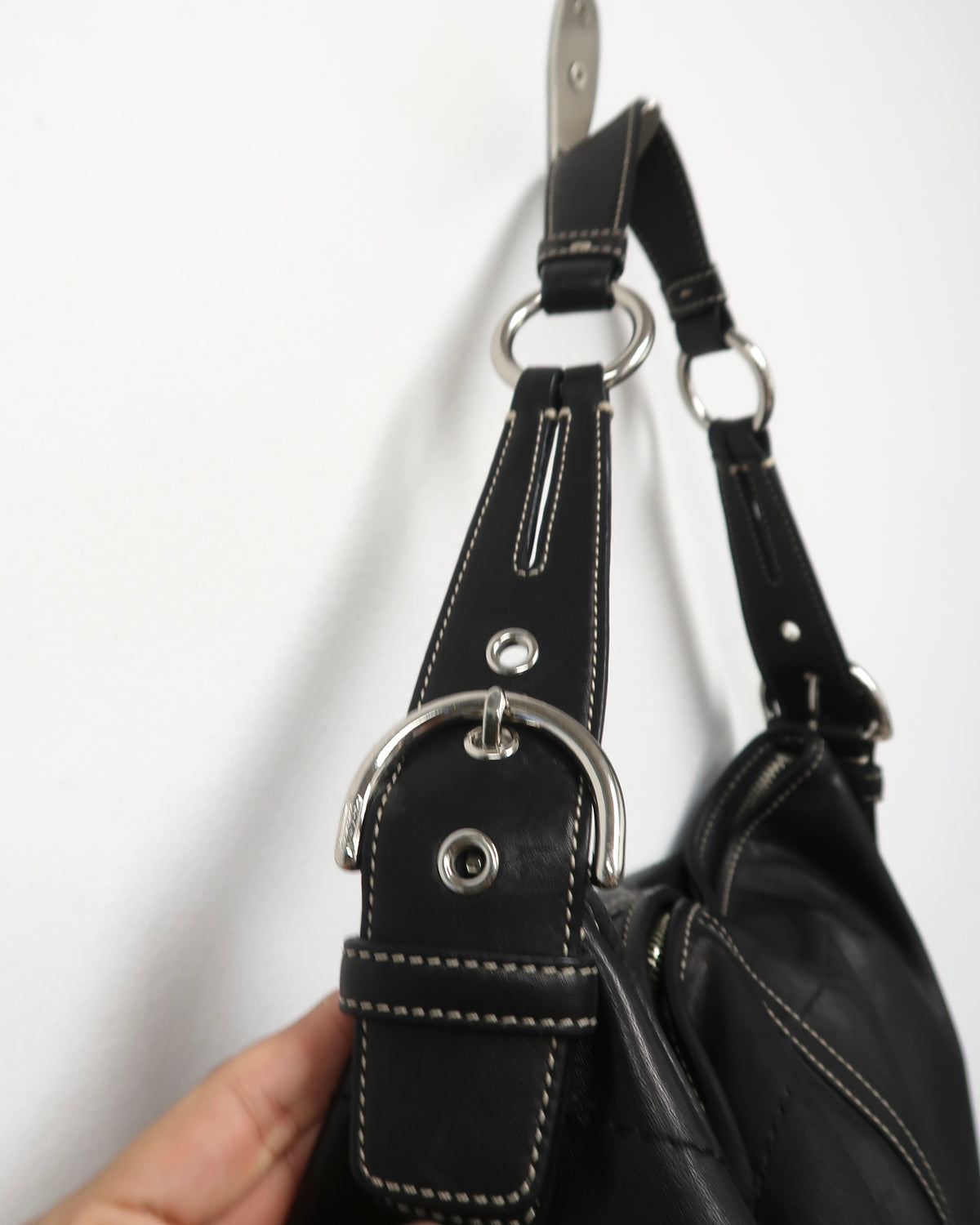vintage Coach Soho Black Leather Hobo Bag