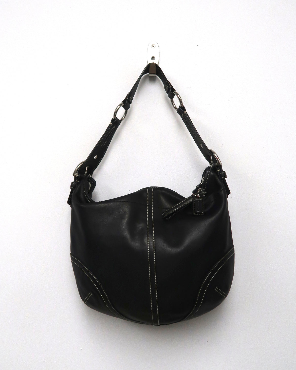 vintage Coach Soho Black Leather Hobo Bag