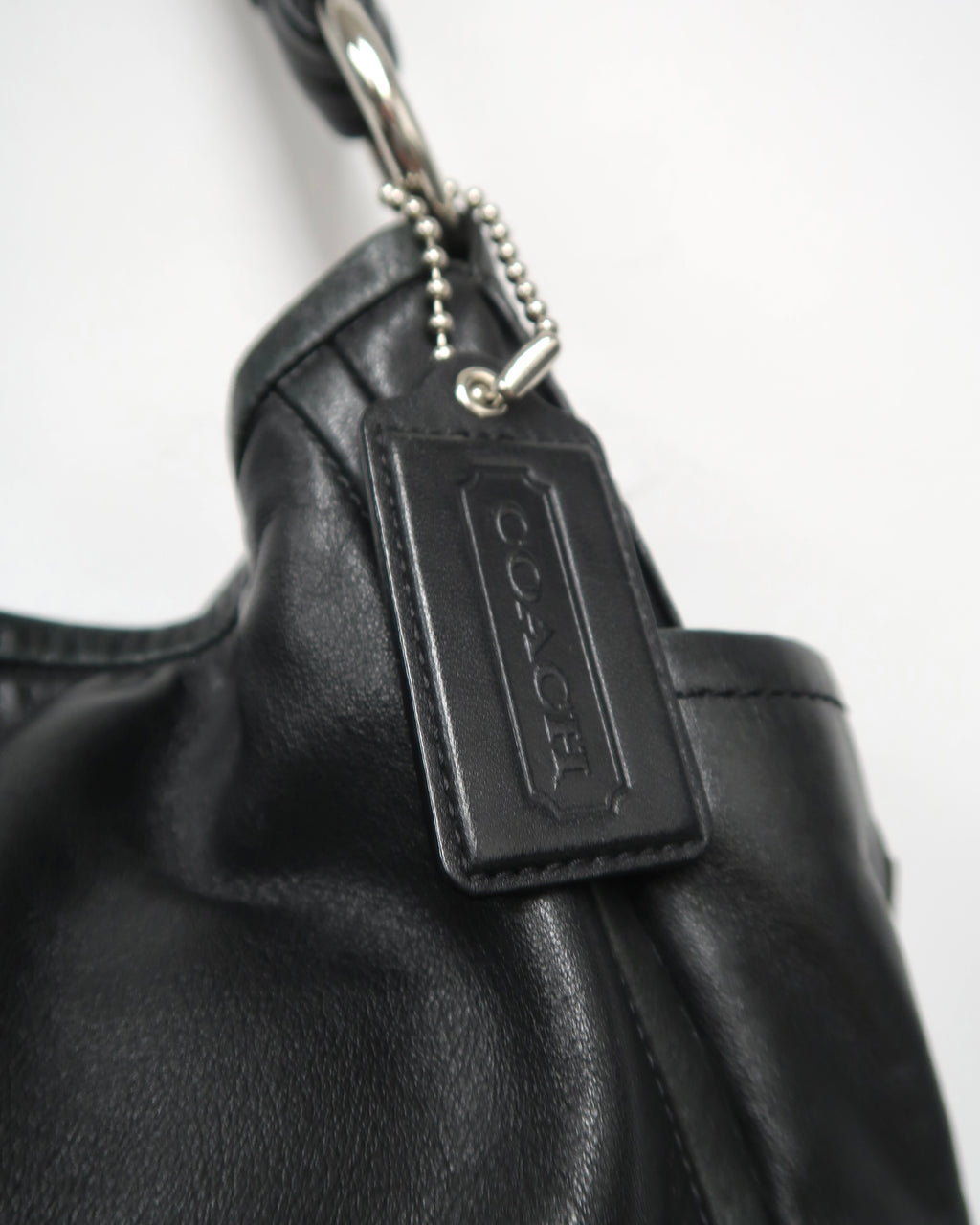 Black Leather Coach Hobo Shoulder Bag