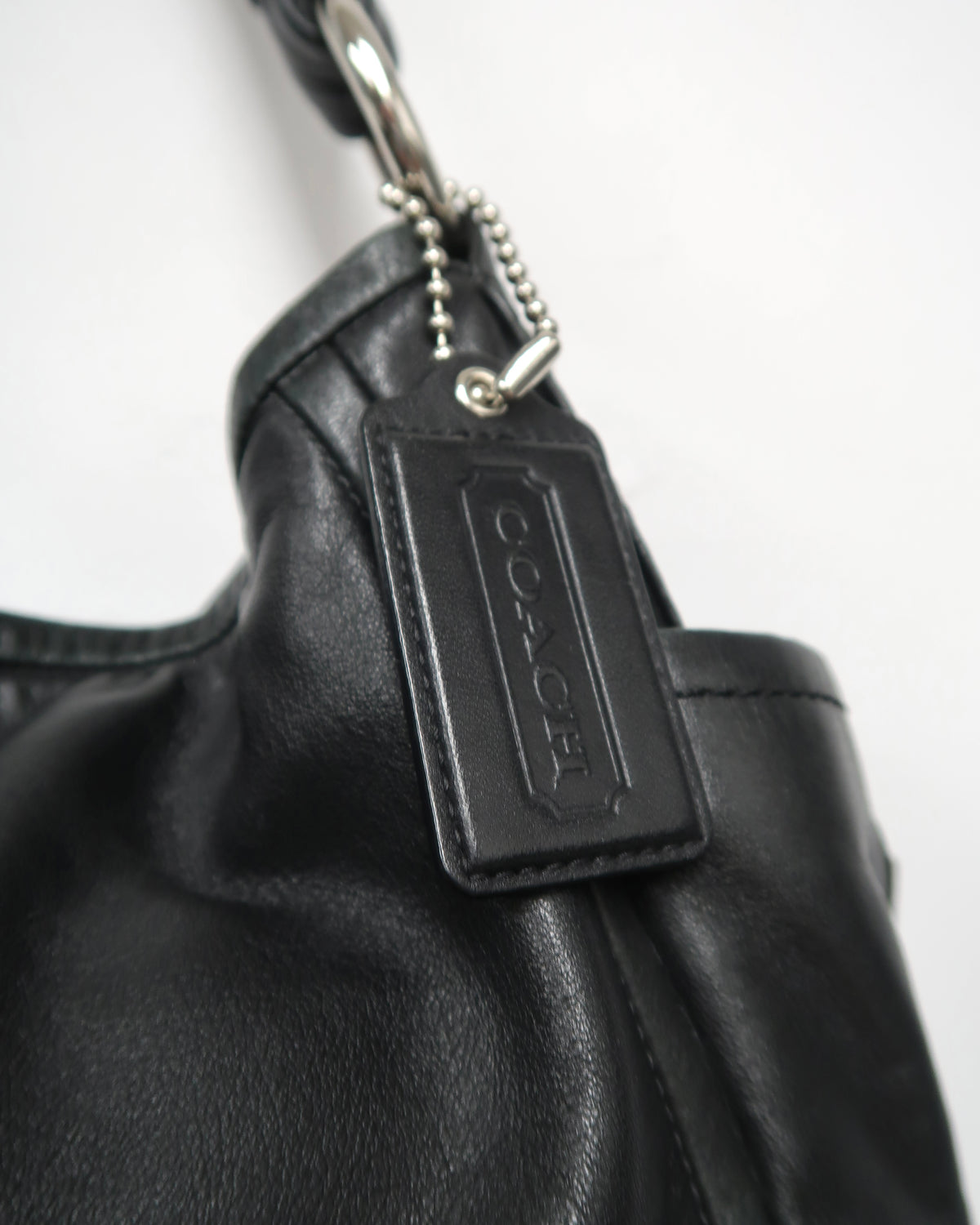 Black Leather Coach Hobo Shoulder Bag