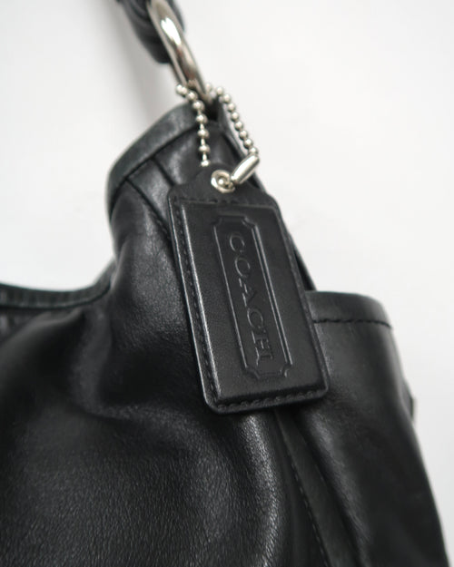 Black Leather Coach Hobo Shoulder Bag