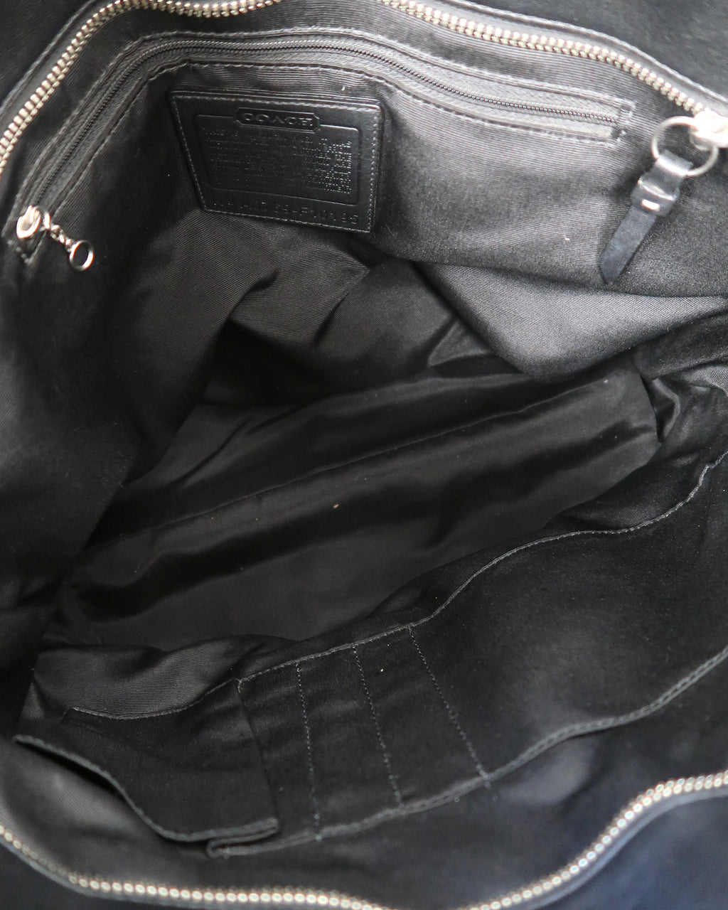 Vintage Black Leather Coach Hamptons Tote