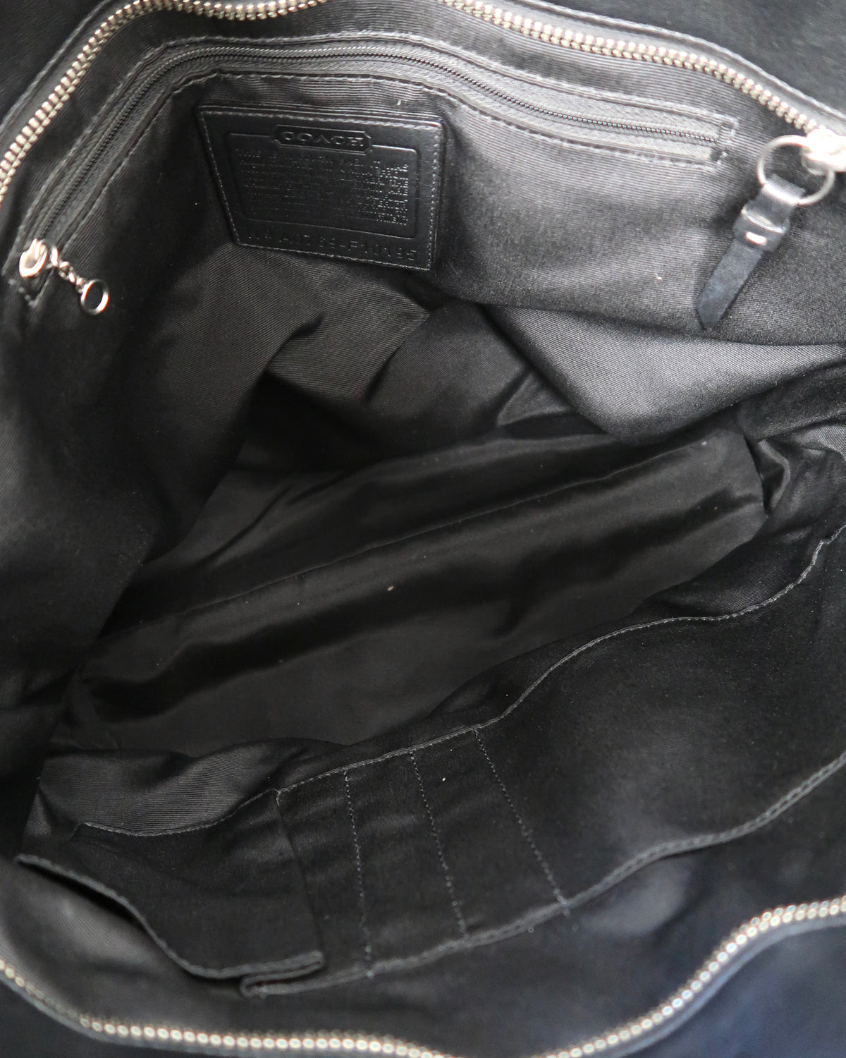 Vintage Black Leather Coach Hamptons Tote