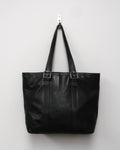 Vintage Black Leather Coach Hamptons Tote